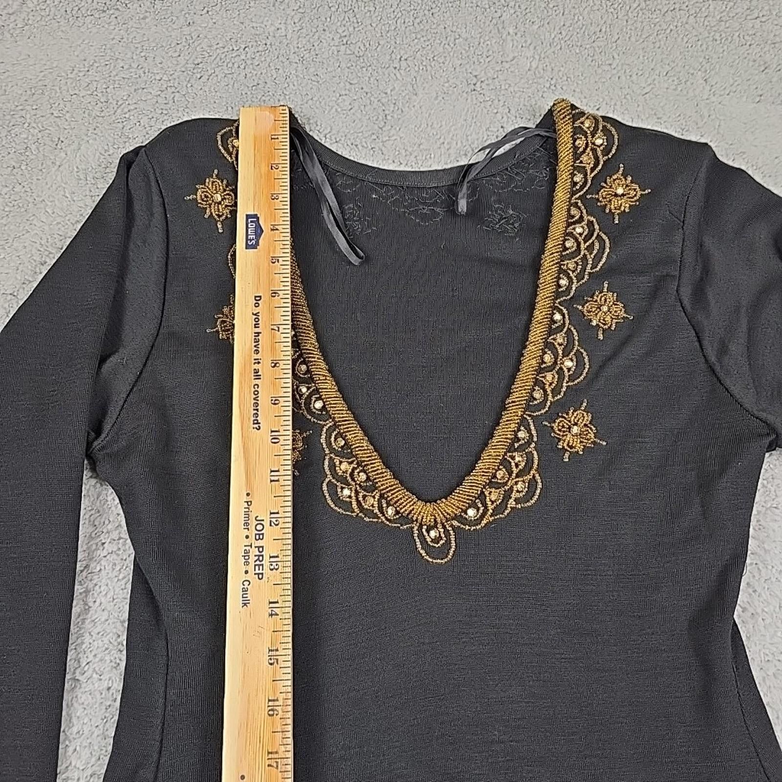 Other Vtg CDC Black Beaded Low Back Acrylic/Wool Wiggle Dress M Size M / US 6-8 / IT 42-44 - 11 Thumbnail