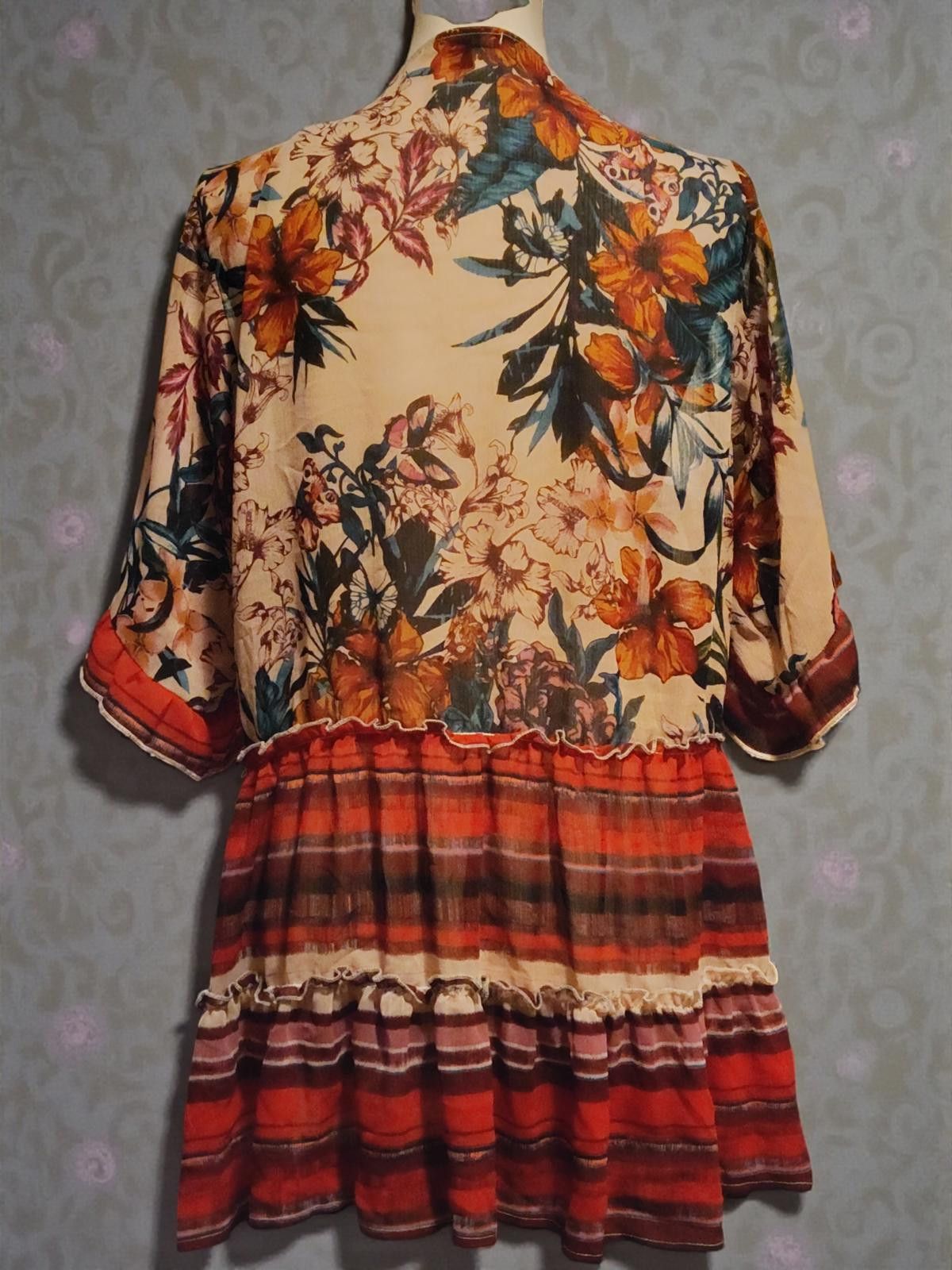 Other Effortless XL Floral and Striped Tunic Top with Lace Trim Size XL / US 12-14 / IT 48-50 - 5 Thumbnail