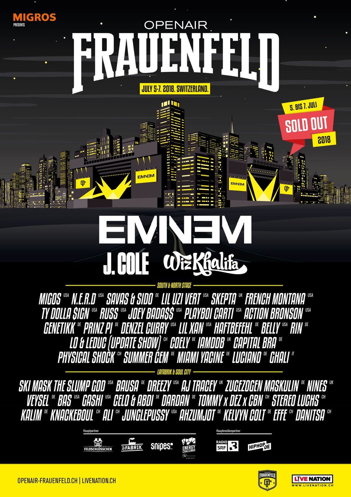 Band Tees 2018 Frauenfeld Openair Eminem Wiz Khalifa Skepta Carti Size US M / EU 48-50 / 2 - 2 Thumbnail