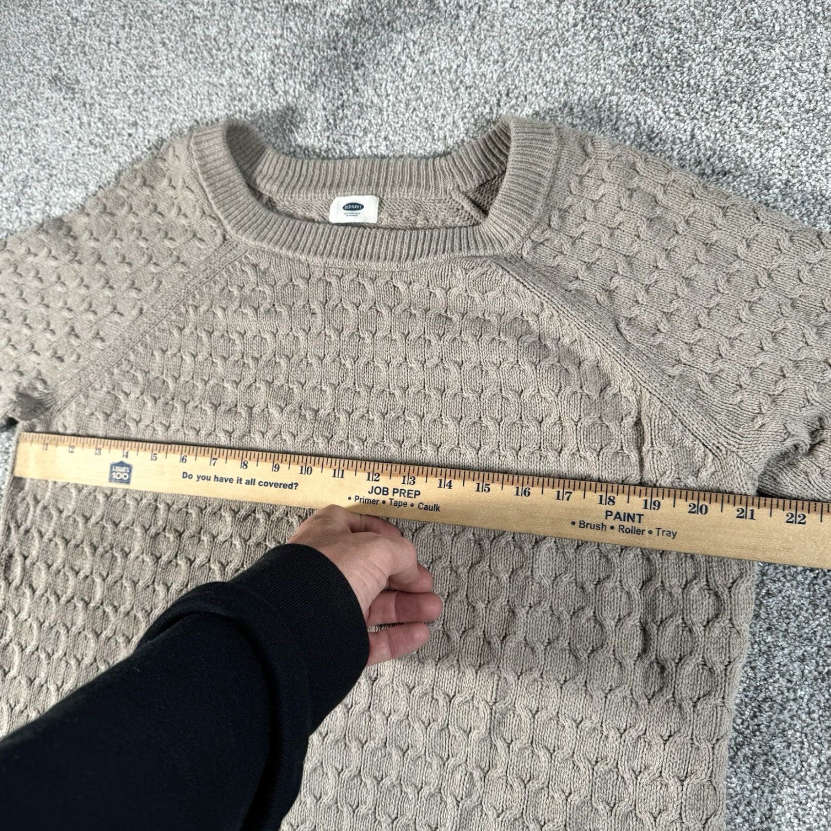 Old Navy VINTAGE Old Navy Sweater Womens XL Cabincore Cable Knit Crew Neck Beige Size XL / US 12-14 / IT 48-50 - 4 Thumbnail