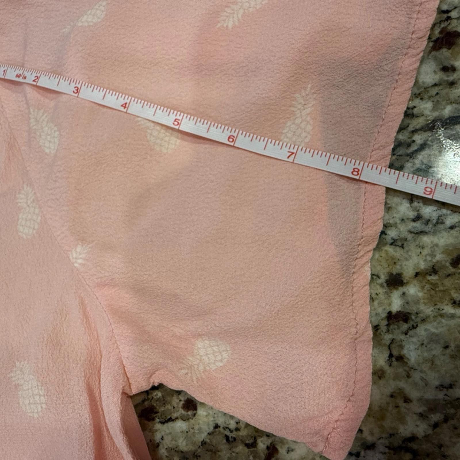 Other Elodie pink pineapple crop top tie waist V neck SZ LG Size L / US 10 / IT 46 - 9 Thumbnail