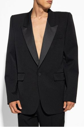 Brunello Cucinelli o1bcso1str1024 Oversized Tuxedo Jacket in Black Size US L / EU 52-54 / 3 - 3 Thumbnail