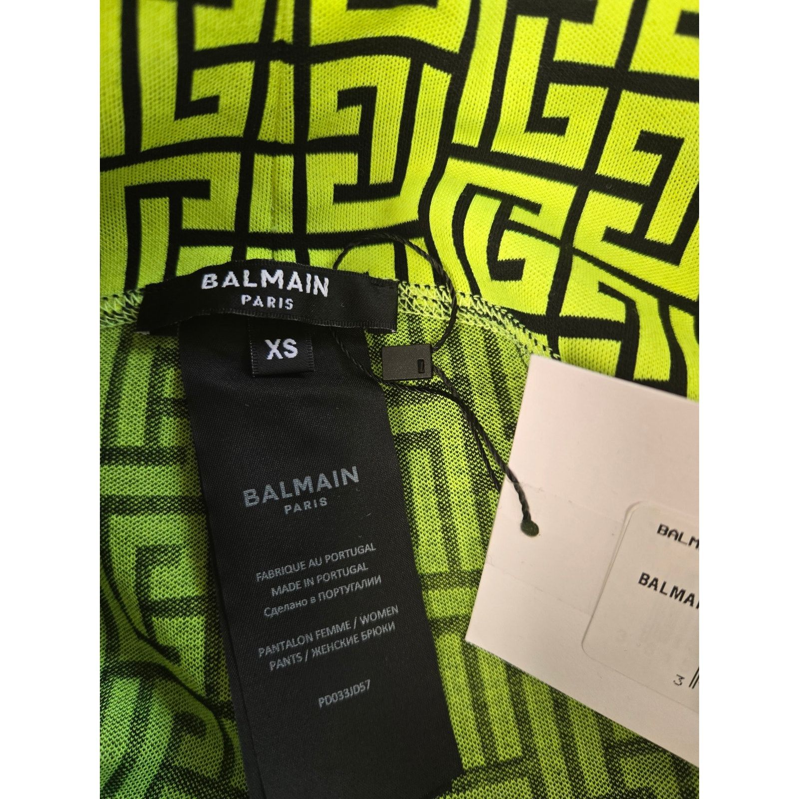 Balmain Balmain Monogram Jacquard Jersey Womens Green Leggings Sz XS Size 27" / US 4 / IT 40 - 8 Thumbnail