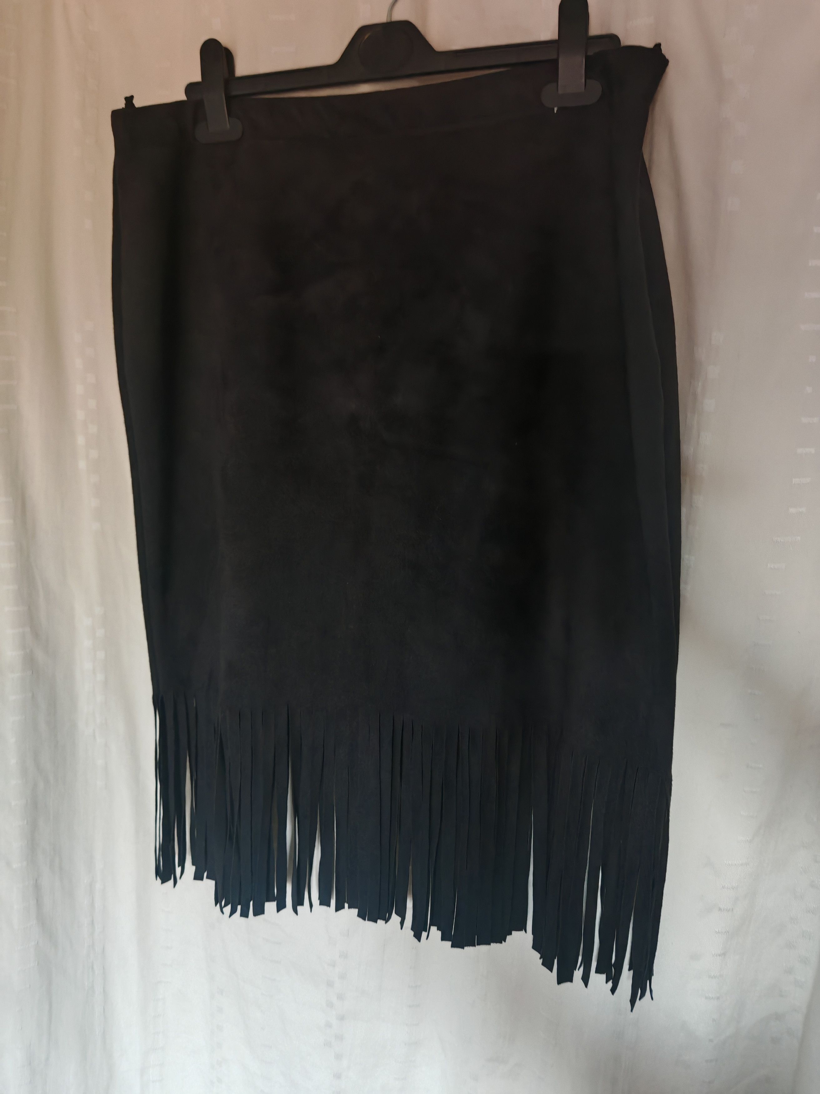 Vintage Vintage Faux Suede Midi Grey Skirt Boho Tassel Fringe sz XL Size 34" / US 12 / IT 48 - 6 Thumbnail