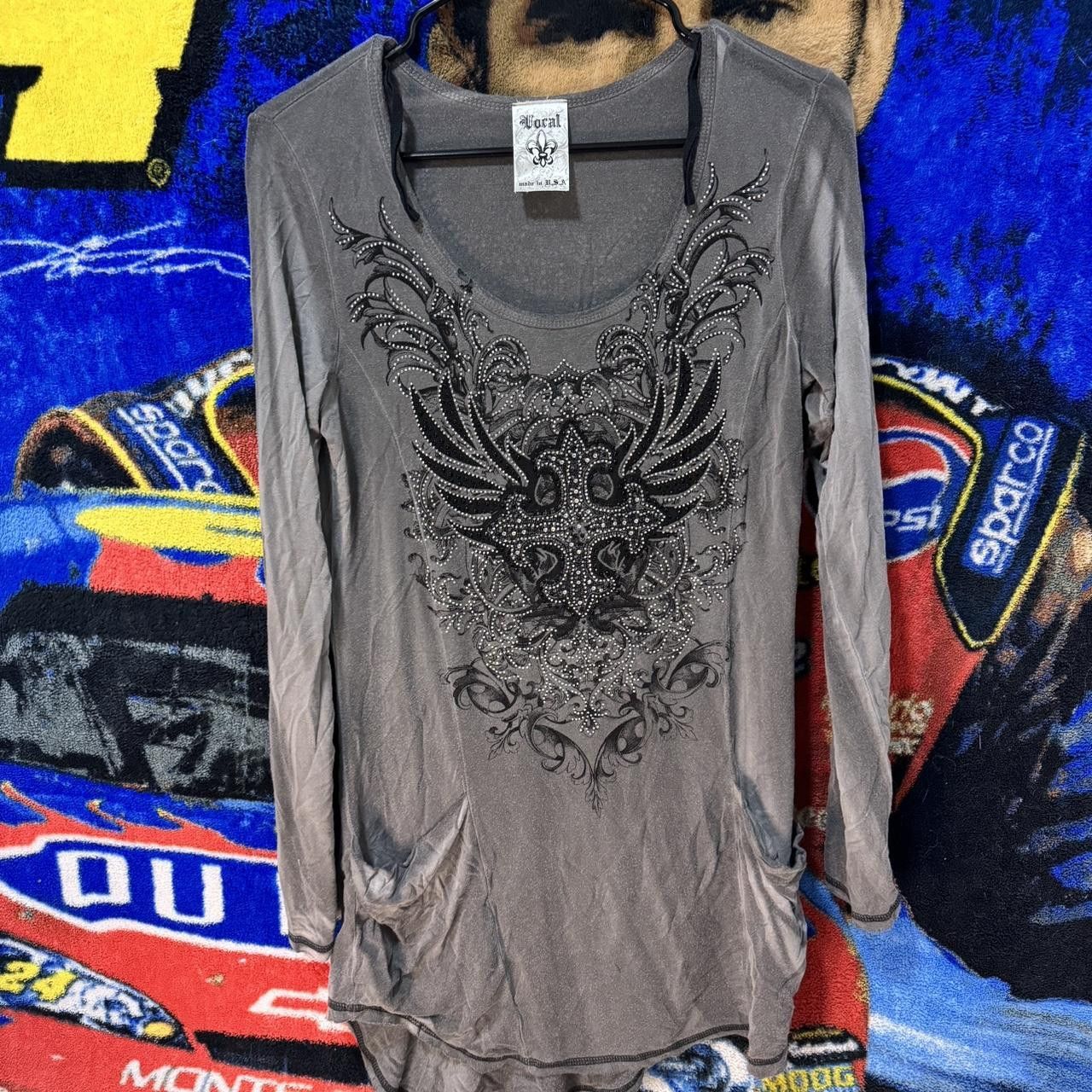 Other Grey and black long sleeve dress with a Y2K style Size L / US 10 / IT 46 - 1 Thumbnail