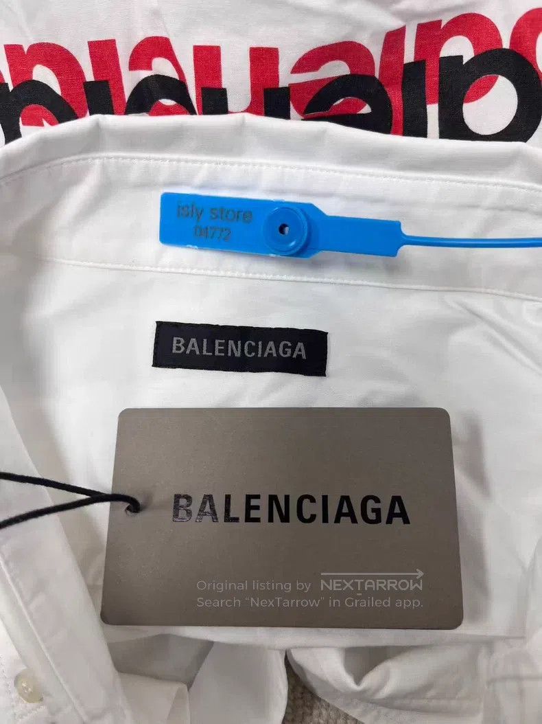 Balenciaga Balenciaga size 39 Letter Logo Pattern Pointed Collar Sing Size US L / EU 52-54 / 3 - 4 Thumbnail