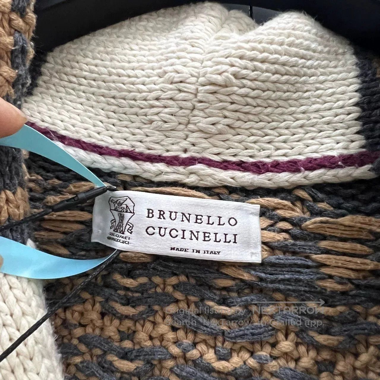 Brunello Cucinelli Brunello Cucinelli Patchwork Knit Cardigan. Size US L / EU 52-54 / 3 - 4 Thumbnail