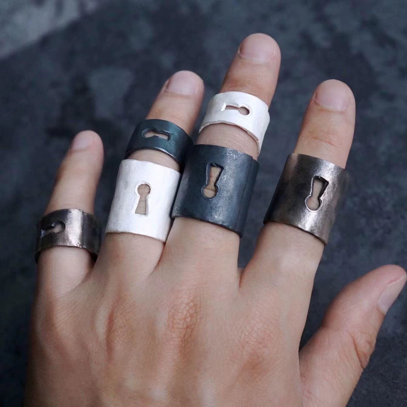 DETAJ Detaj Uma Wang x Lock Hole Silver Ring Size ONE SIZE - 5 Thumbnail