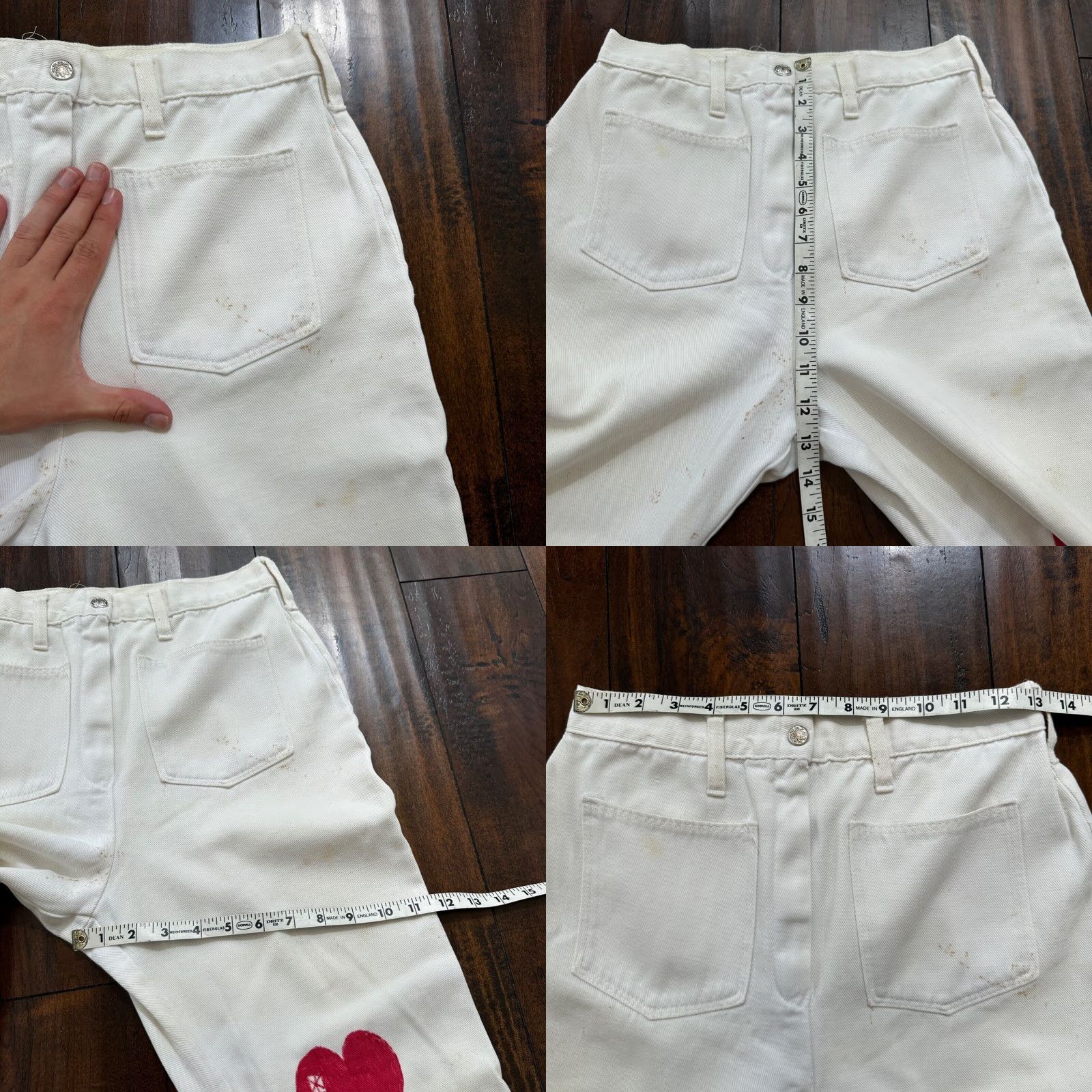 Sears VINTAGE 1960s Rockabilly Pants Mens 26 White No Nukes Art 60s Political Hand Drawn Size US 26 / EU 42 - 8 Thumbnail
