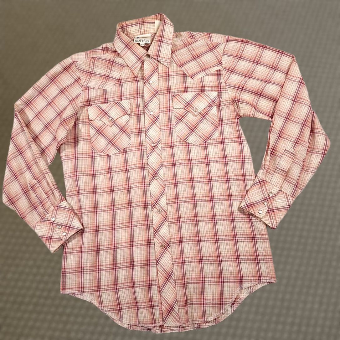 Vintage VINTAGE Dan River DR Westerns Long Sleeve Pearl Snap Shirt Mens 15.5 33 USA Made Size US L / EU 52-54 / 3 - 1 Thumbnail