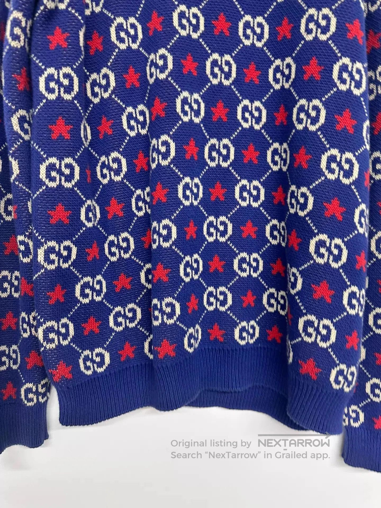 Gucci Blue Patterned Long Sleeve Sweater Size L. Size US L / EU 52-54 / 3 - 6 Thumbnail