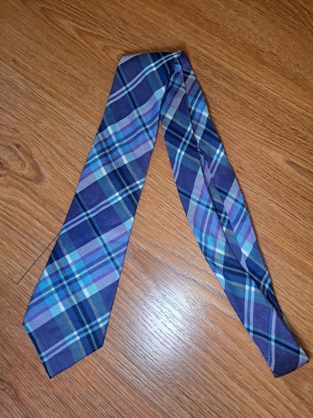 Polo Ralph Lauren Ralph Lauren Linen Silk Tie Purple Multicolor Plaid Handmade Size ONE SIZE - 6 Thumbnail