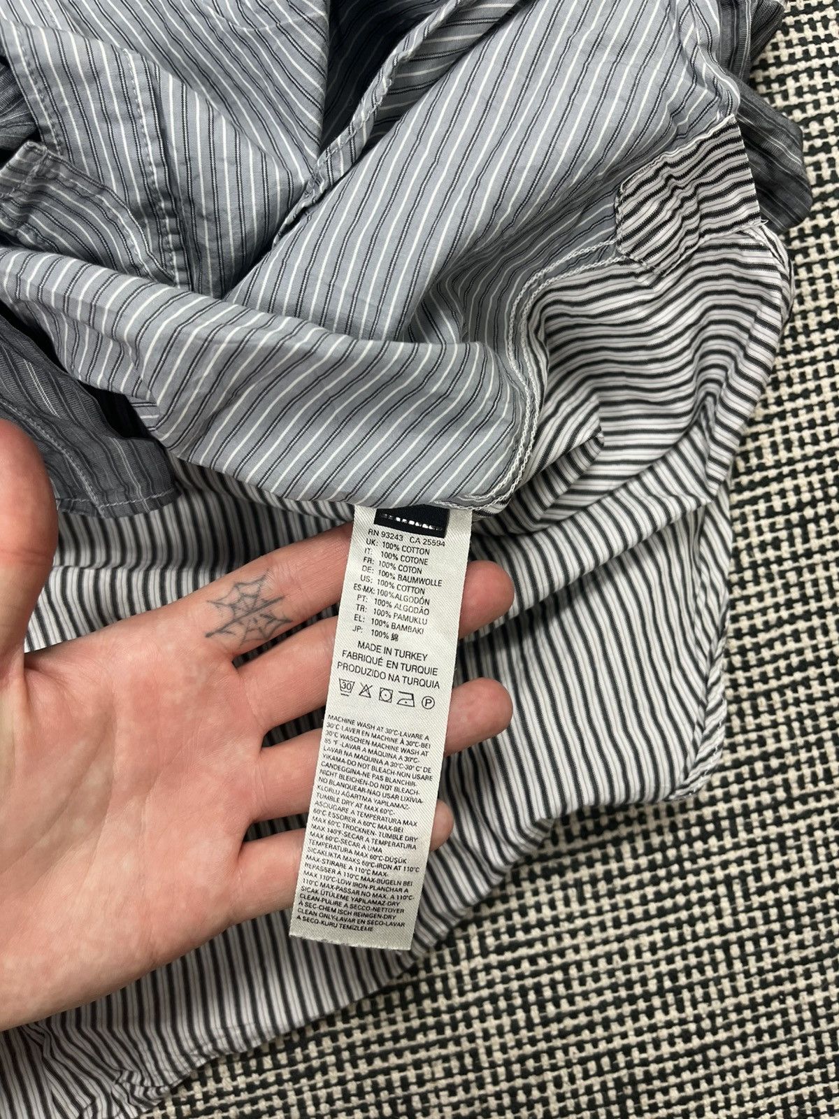 Diesel Diesel avant garde patchwork needless style striped shirt Size US M / EU 48-50 / 2 - 5 Thumbnail