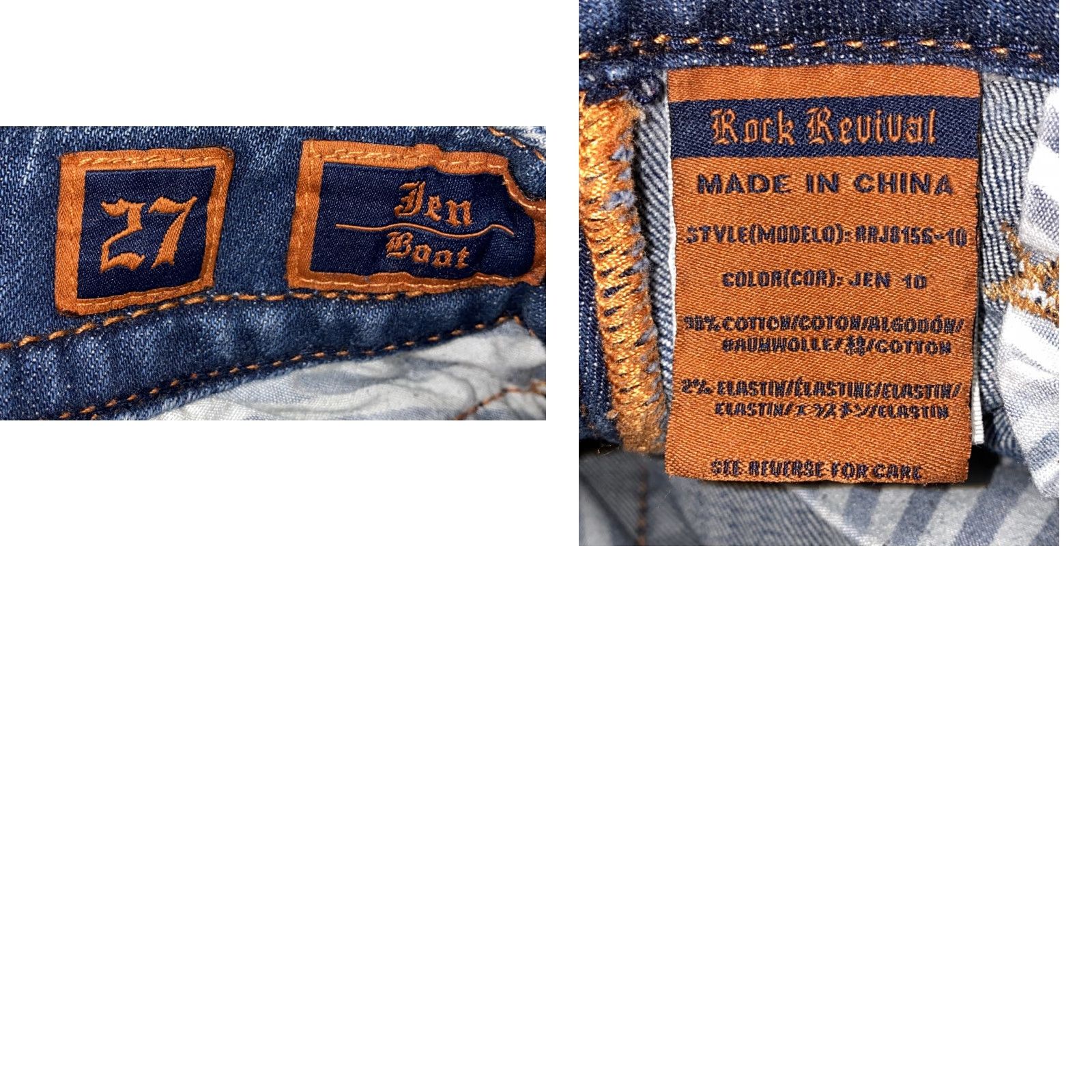 Vintage Rock Revival Jeans Bootcut Womens 27x34 Blue JEN Bootcut Regular Size 27 Womens Size 27" / US 4 / IT 40 - 8 Thumbnail