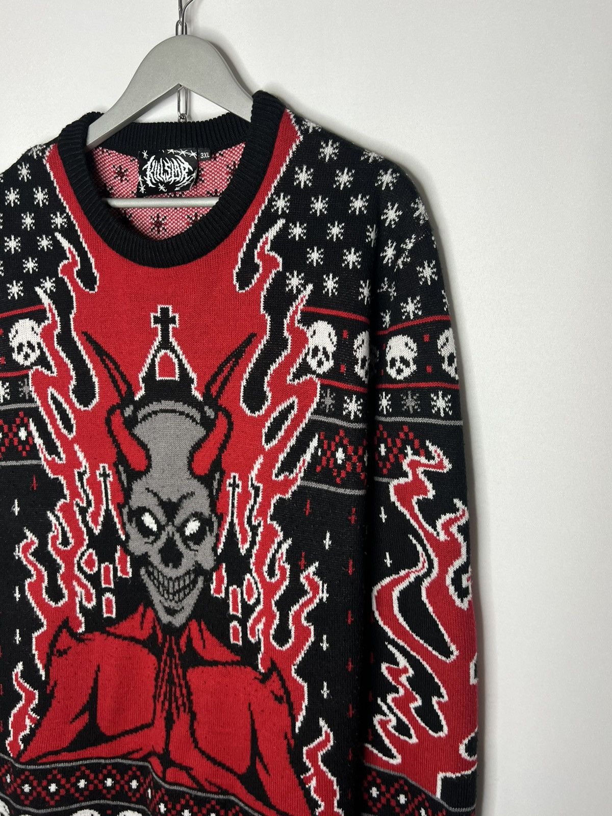 Killstar Killstar Satan Sculls Art Sweater Goth Style Streetwear Size US XXL / EU 58 / 5 - 5 Thumbnail
