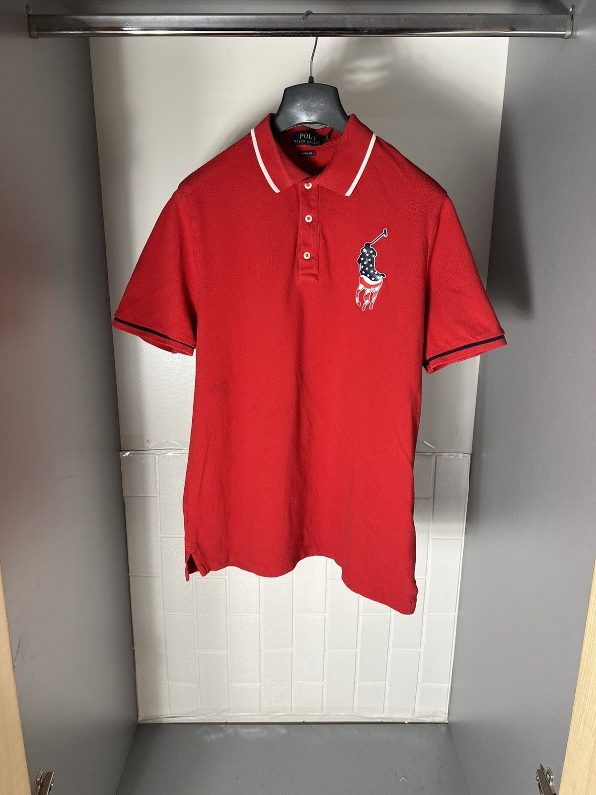 Polo Ralph Lauren × Vintage VERY RARE POLO RALPH LAUREN USA FLAG DESIGNER CLASSIC 90s Size US M / EU 48-50 / 2 - 2 Thumbnail