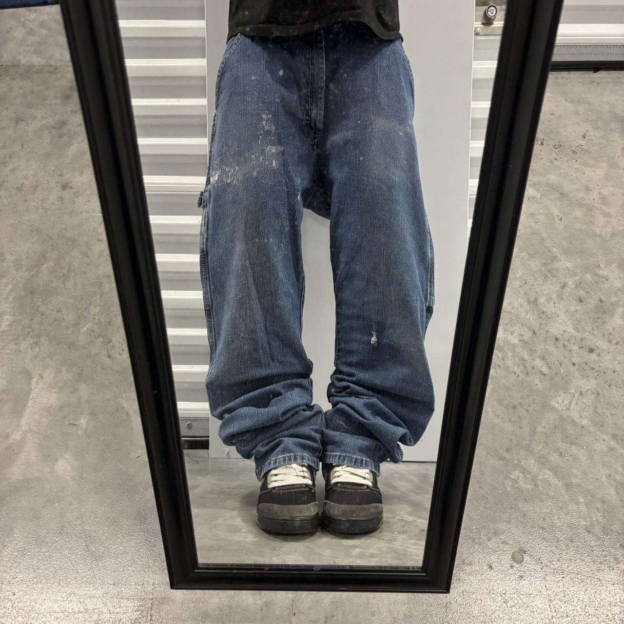 Japanese Brand × Vintage Crazy Vintage Y2K/2000s Dark Wash Workwear Carpenter Denim Jeans! Size US 36 / EU 52 - 1 Thumbnail
