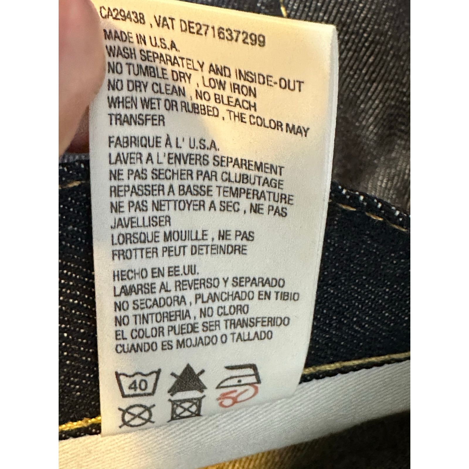 Edwin blue dark wash straight legs jeans size 31