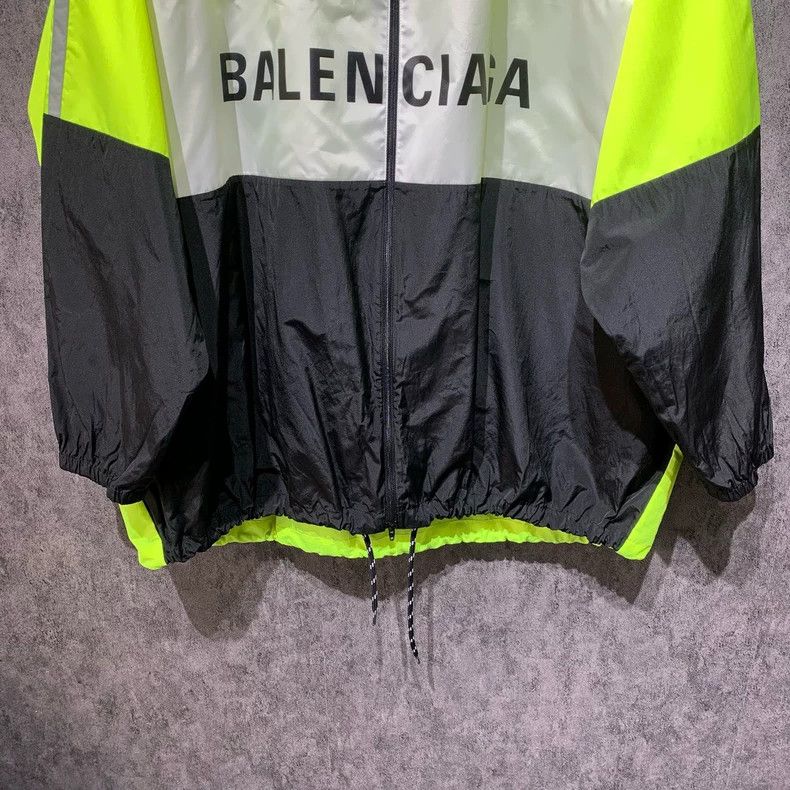 Balenciaga size 37 Neon Yellow Contrast Waterproof Jacket