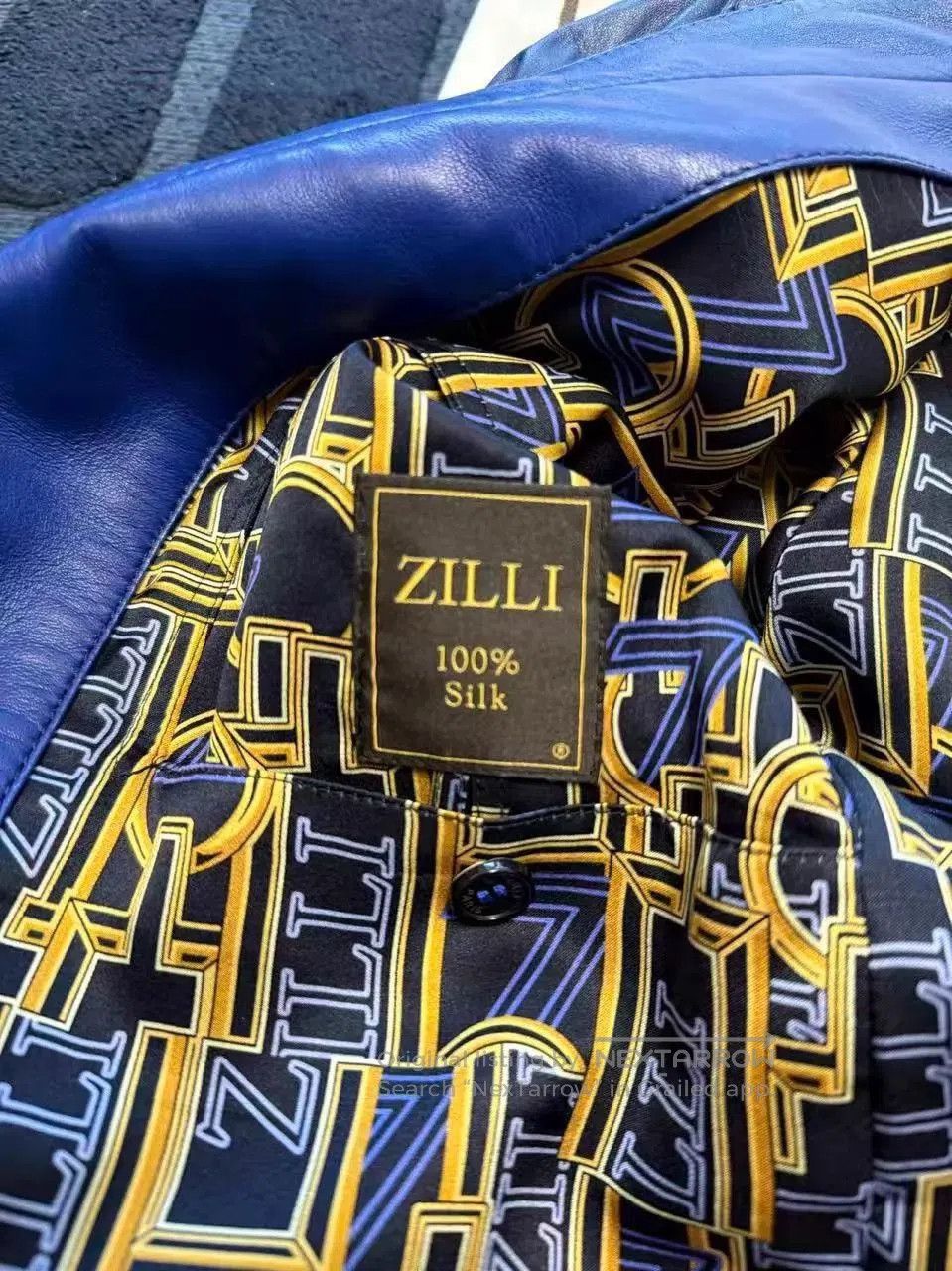 Zilli Blue Leather Jacket with Button Front - Size M. Size US M / EU 48-50 / 2 - 6 Thumbnail