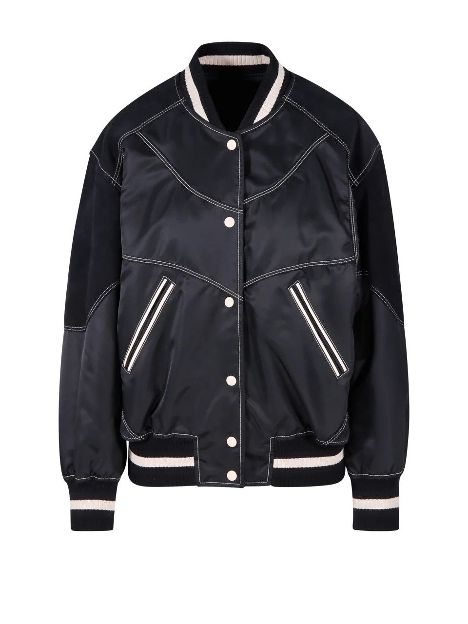 Givenchy o1w1db10325 Bi Meterial Oversized Varsity Jacket in Black Size XS / US 0-2 / IT 36-38 - 1 Thumbnail