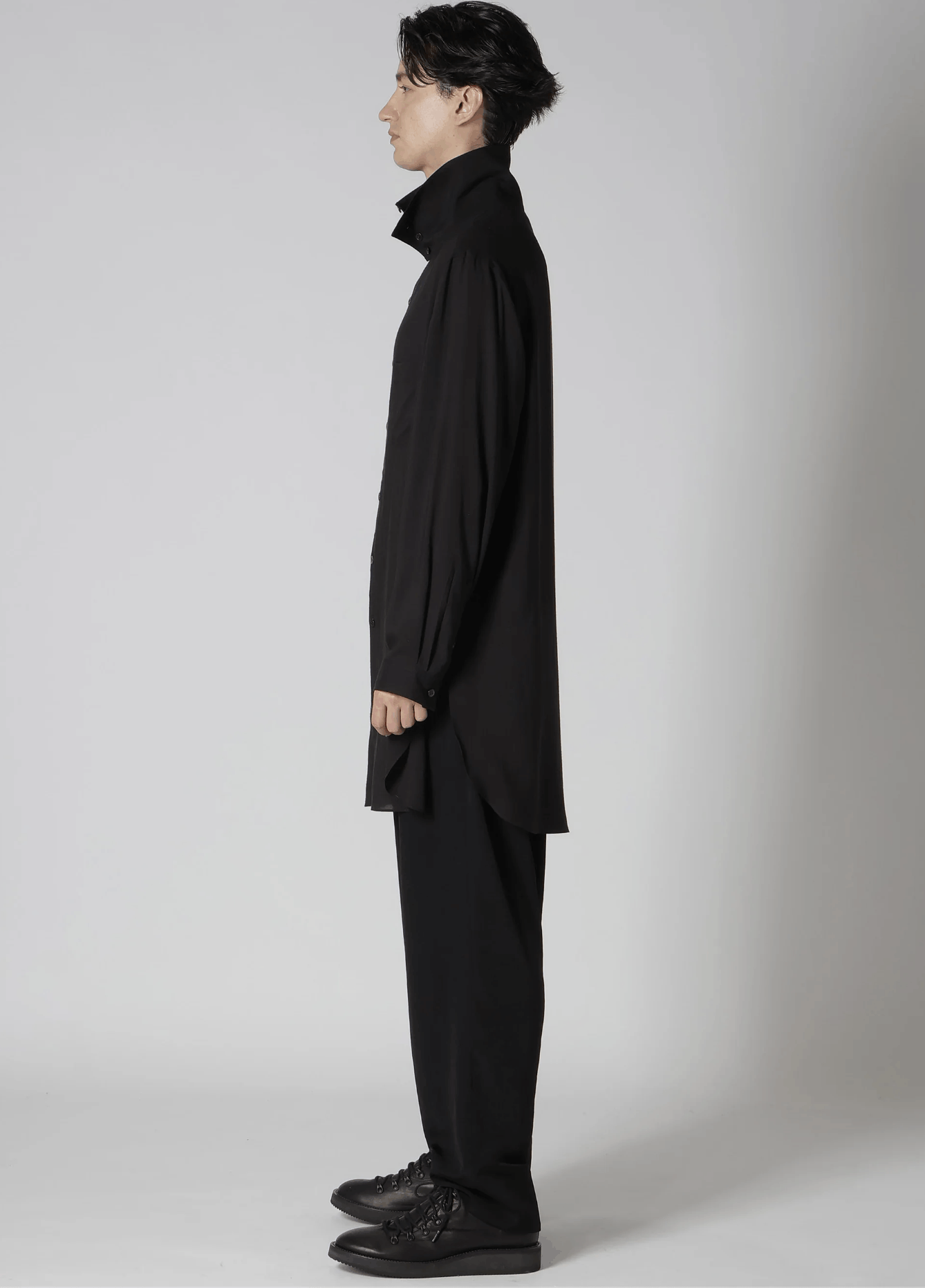 Yohji Yamamoto Yohji Yamamoto Pour Homme CELLULOSE LOAN STAND COLLAR BLOUSE Size US M / EU 48-50 / 2 - 9 Thumbnail