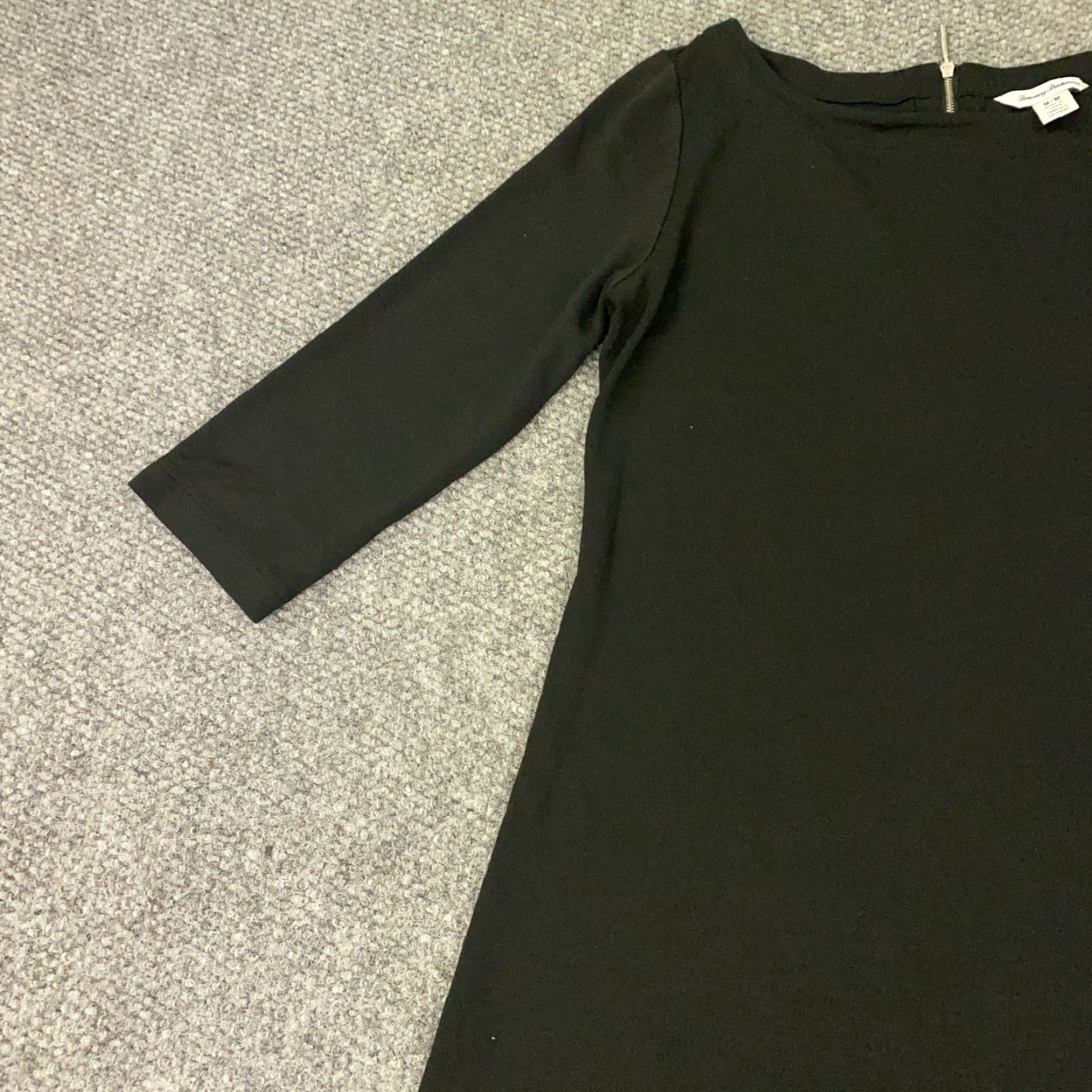 Tommy Bahama Tommy Bahama Dress Shirt Women Medium Black 3/4 Sleeve Boat Neck Stretch Solid Formal Cocktail Size M / US 6-8 / IT 42-44 - 3 Thumbnail