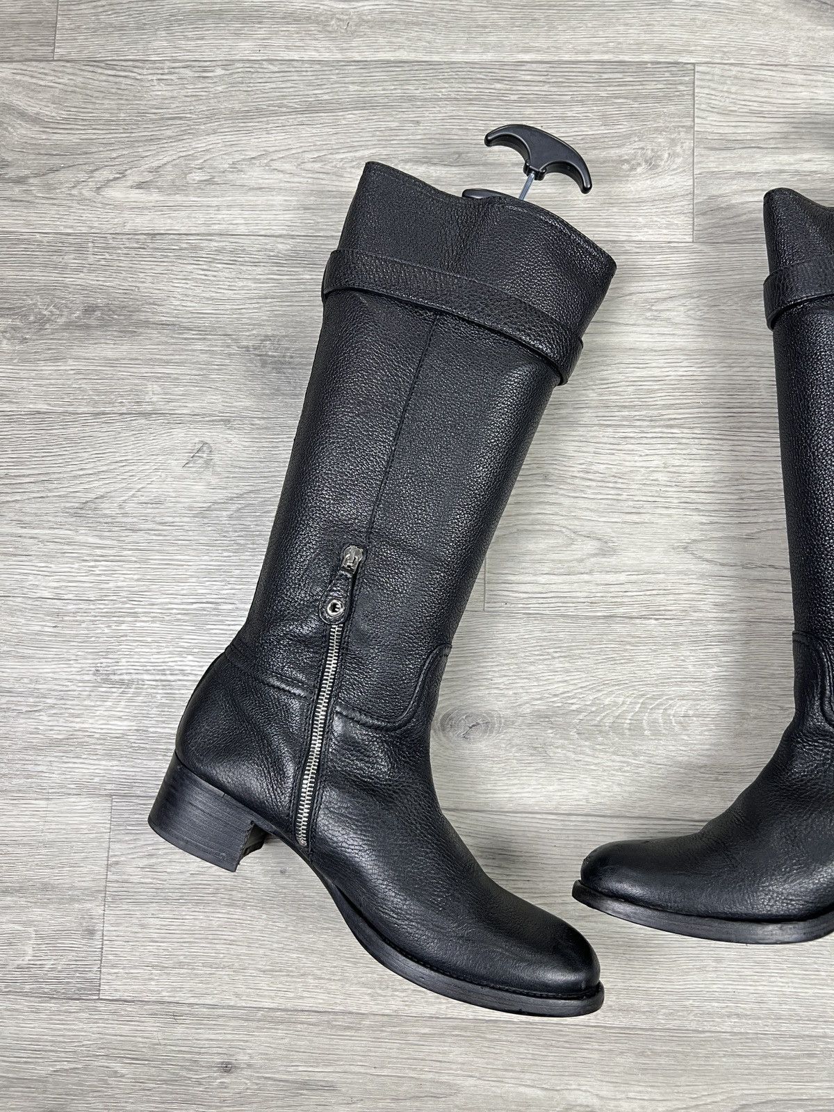 Car Shoe Car Shoe By Prada Biker Riding Knee High Boots Size US 9 / IT 39 - 6 Thumbnail