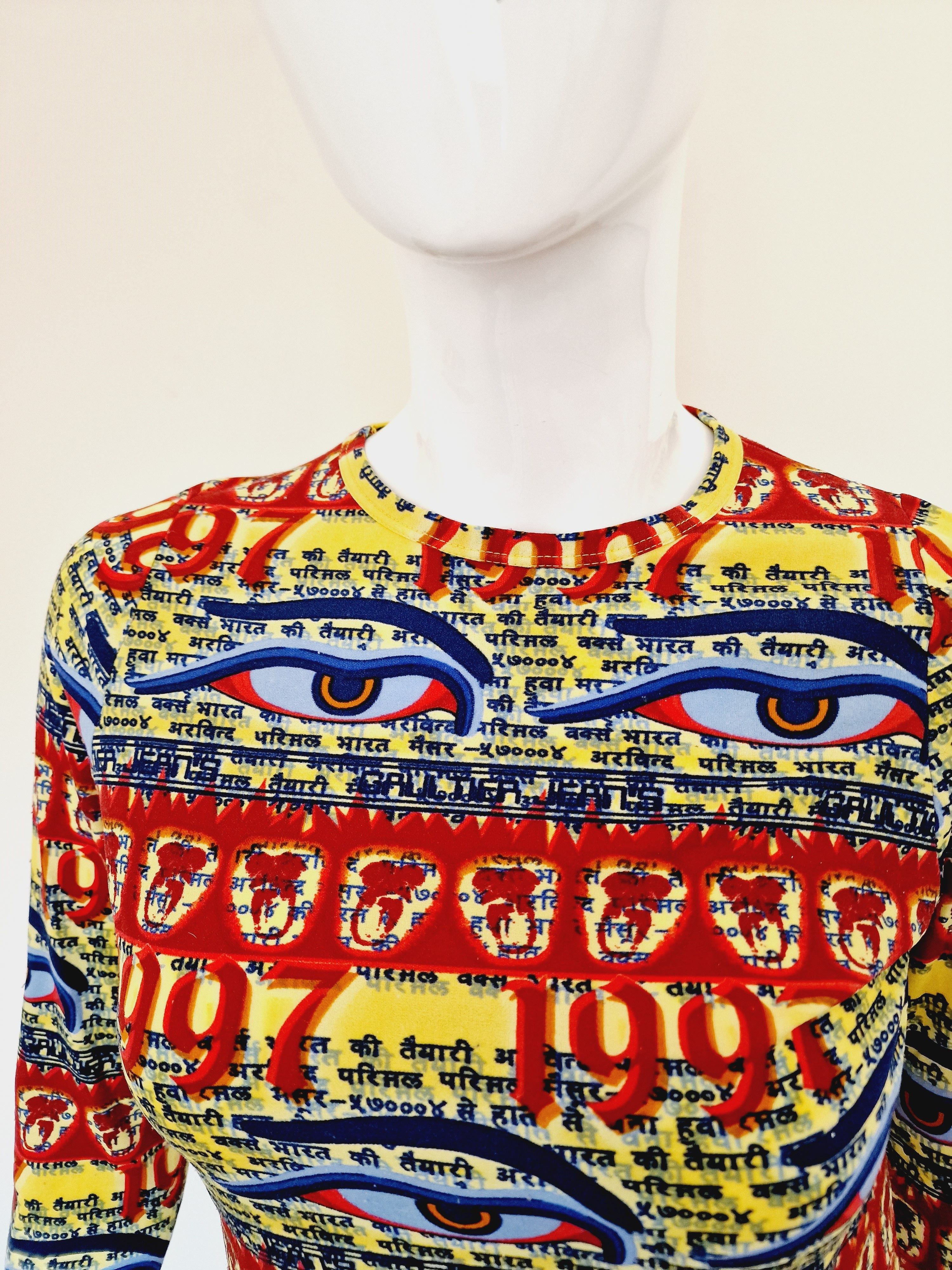 Jean Paul Gaultier Jean Paul Gaultier Tibet 1997 Buddha Eye T-shirt Top Tee Size M / US 6-8 / IT 42-44 - 4 Thumbnail
