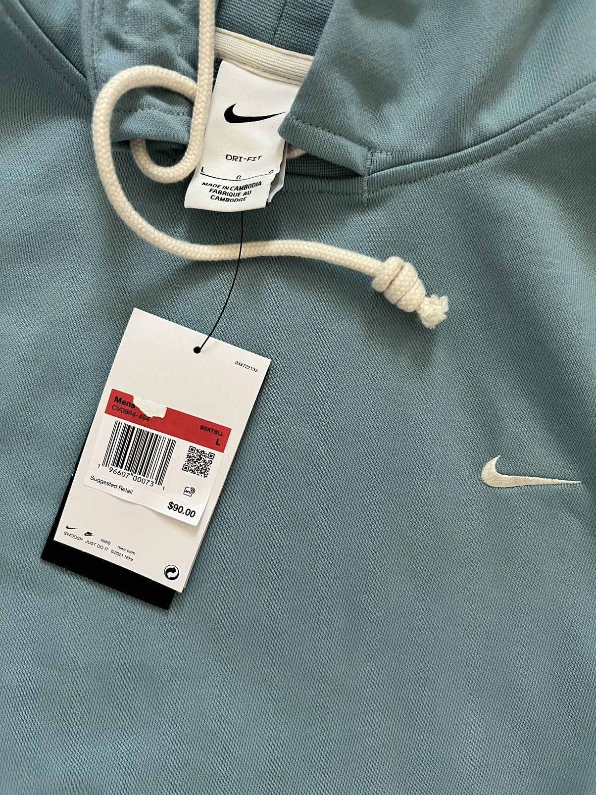 Nike Nike Standard Issue Basketball Pullover Hoodie Mineral Blue Size US L / EU 52-54 / 3 - 2 Thumbnail