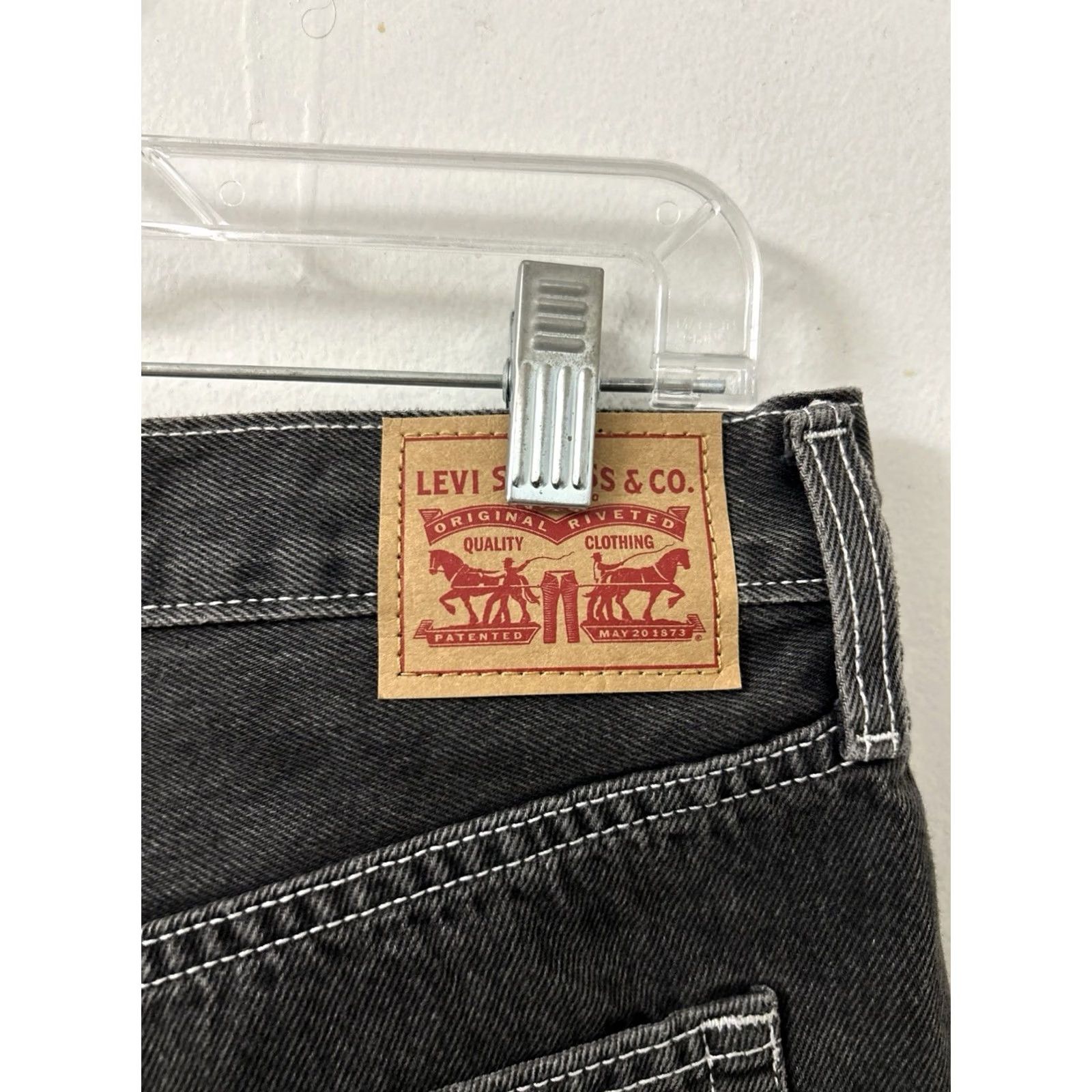 Levi's Levi's Ribcage Straight Ankle Jeans Womens 30x27 Black High Rise Button Fly Denim Cotton Blend 5-Pocket 90s Vintage Charcoal Wash Size 30" / US 8 / IT 44 - 5 Thumbnail