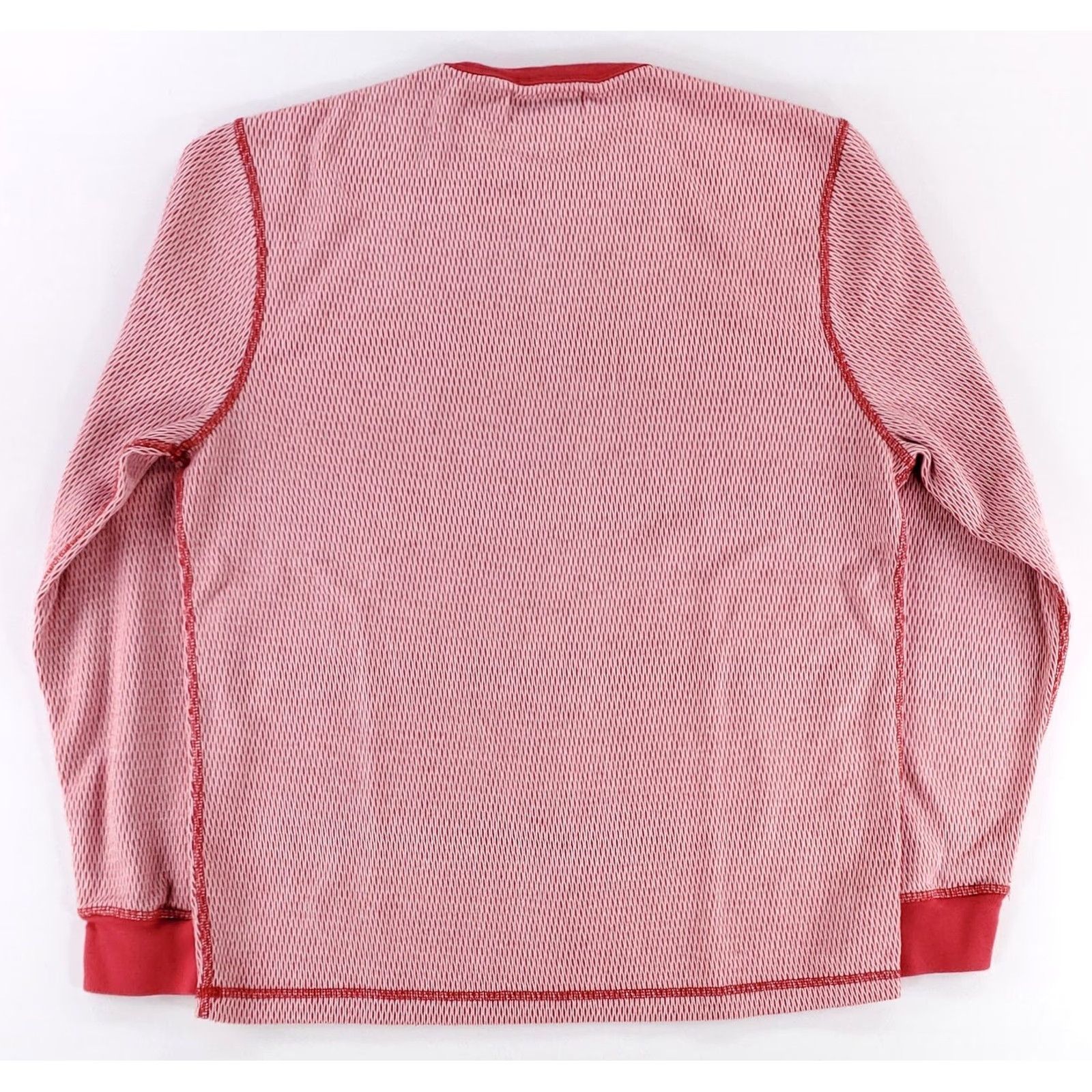 Wallace & Barnes Wallace & Barnes Shirt Red Mens L Crew Neck Knit Long Sleeve Pullover Textured Knit Shirt Size US L / EU 52-54 / 3 - 5 Thumbnail