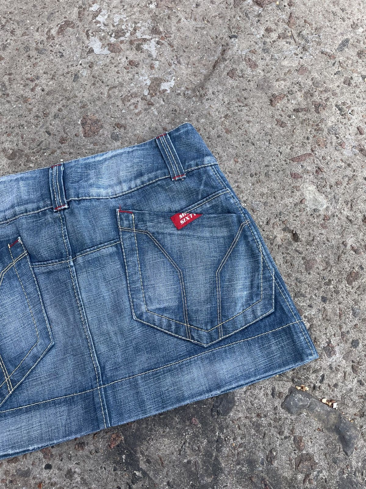 Miss Sixty × Vintage Vintage 00s Miss Sixty Denim Washed Y2K Jeans Mini Skirt Size 31" - 6 Thumbnail