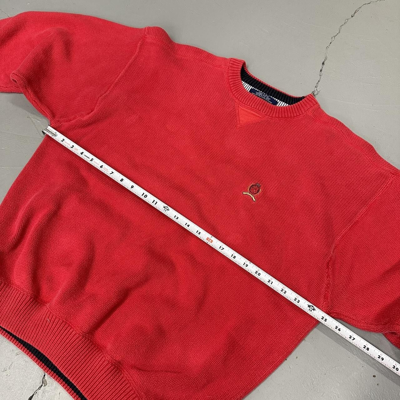 Tommy Hilfiger Vintage Tommy Hilfiger Cable Knit Red Sweater XXL Size US XXL / EU 58 / 5 - 6 Thumbnail