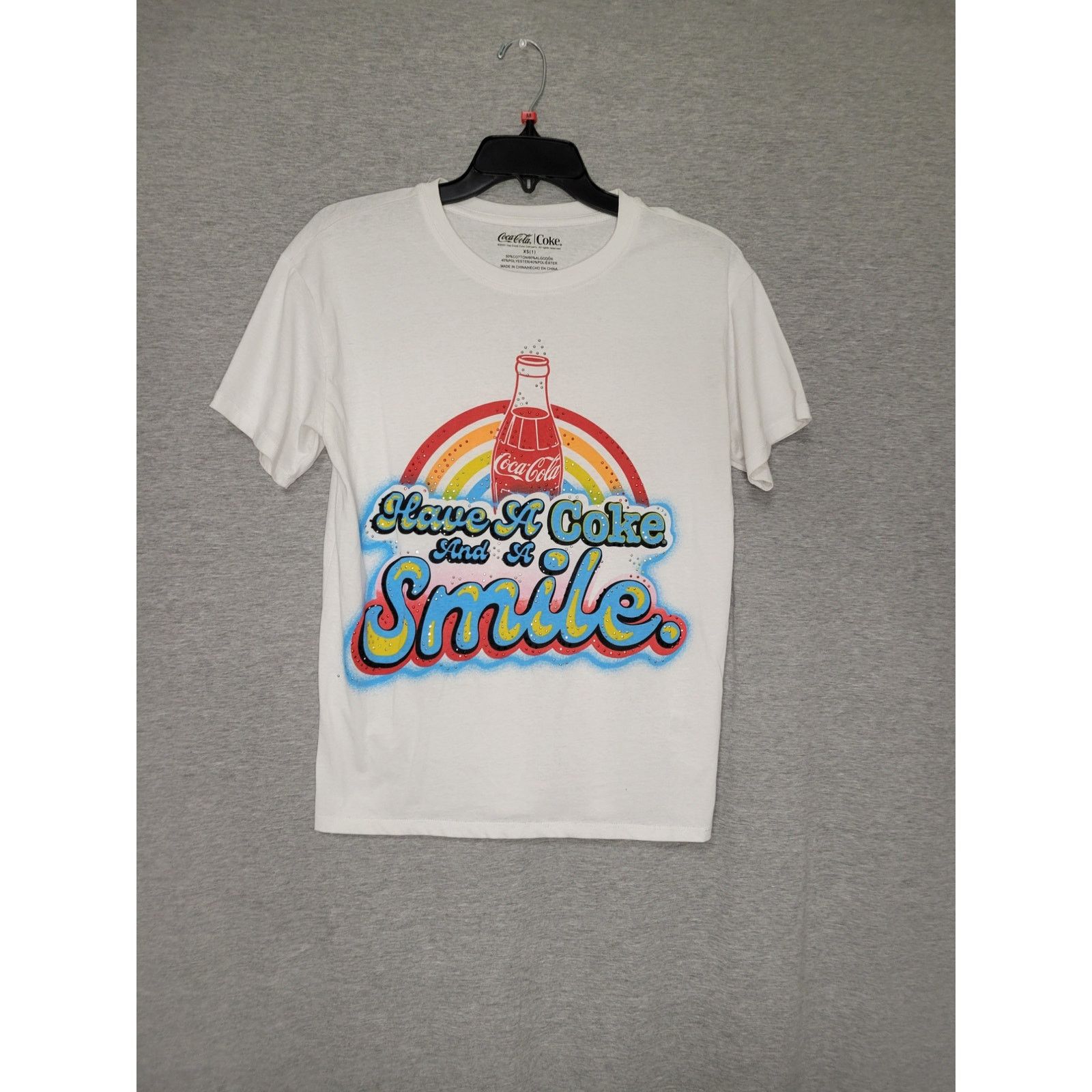 Coca Cola Women's Coca-Cola Graphic T-Shirt w/ Rhinestones XS Size XS / US 0-2 / IT 36-38 - 1 Thumbnail