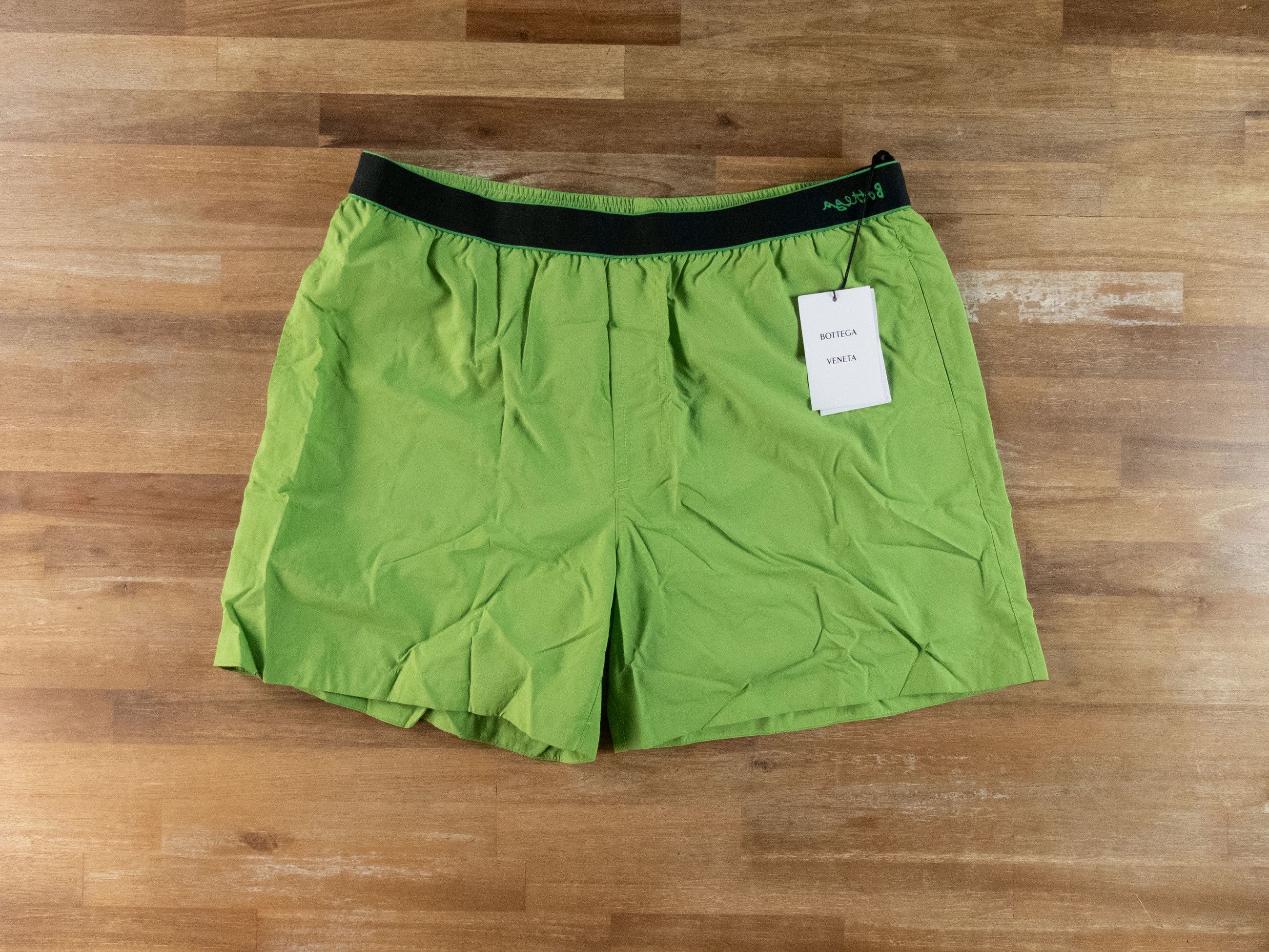Bottega Veneta BOTTEGA VENETA solid green logo waistband swim shorts Medium Size US 32 / EU 48 - 1 Thumbnail