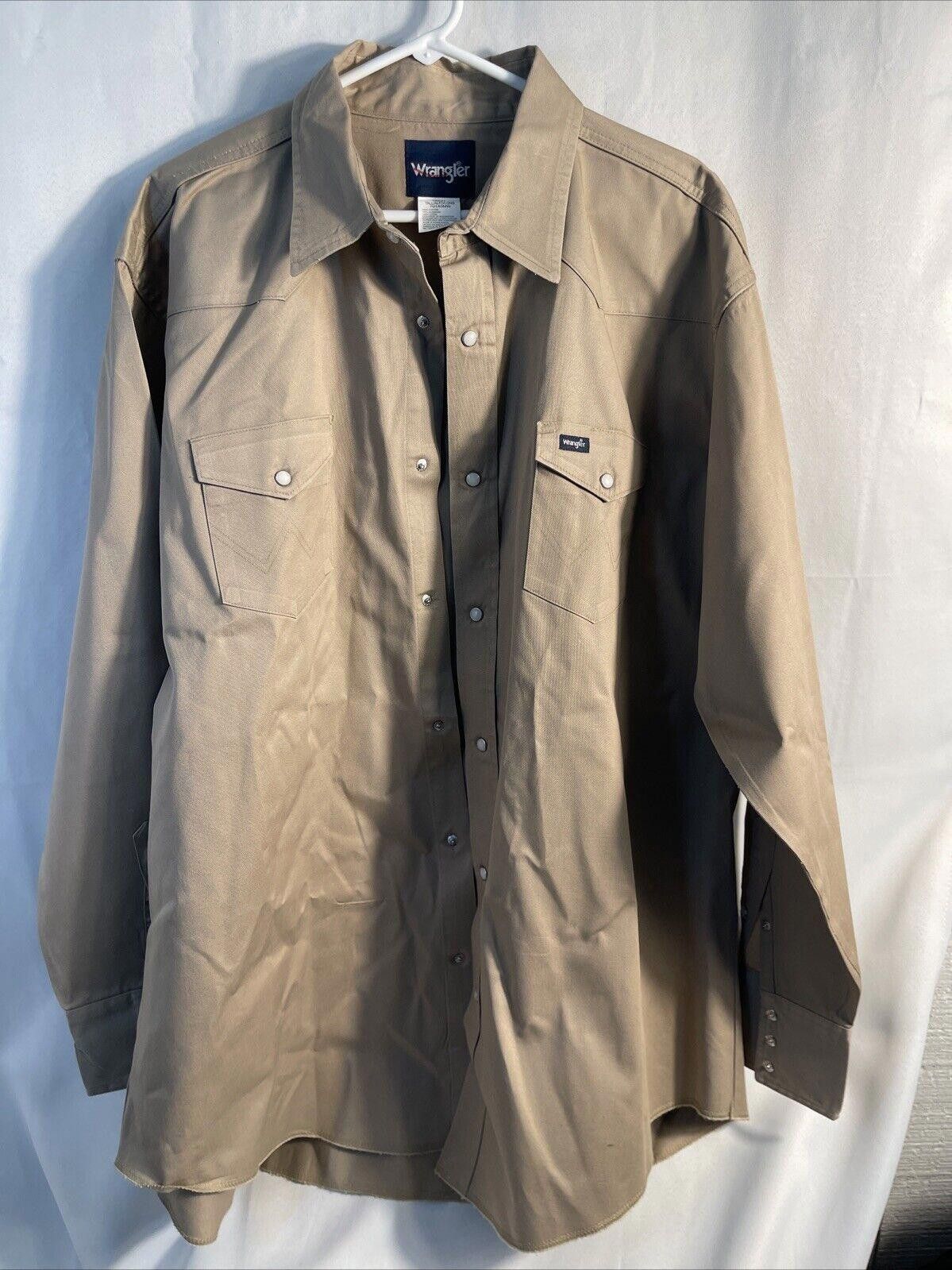 Wrangler Wrangler Pearl Snap Long Sleeve Shirt Men's Size 19x37 TALL Size US XL / EU 56 / 4 - 1 Thumbnail