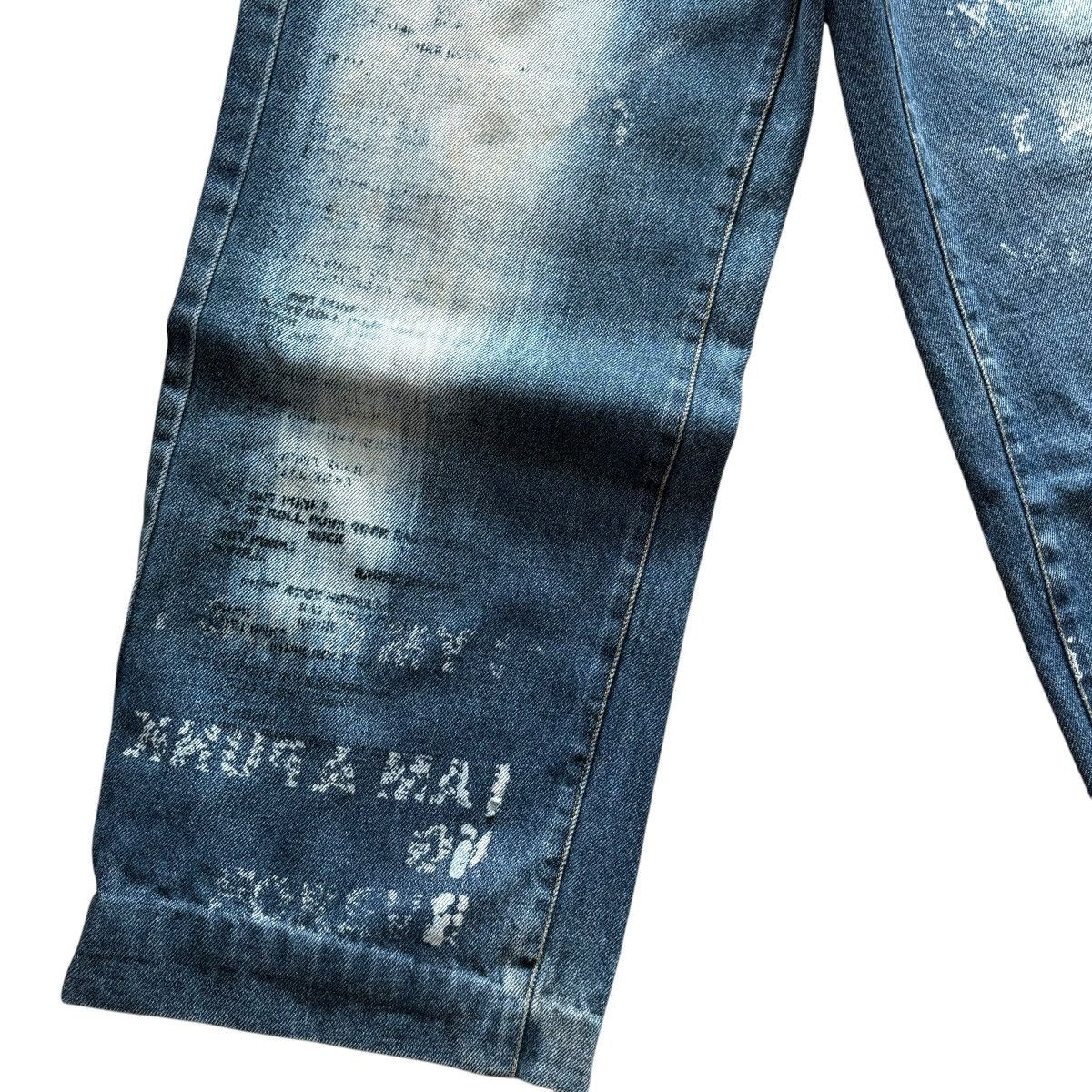 Japanese Brand NYLAUS JAPAN PUNK STENCIL WIDE LEG DENIM Size US 30 / EU 46 - 3 Thumbnail