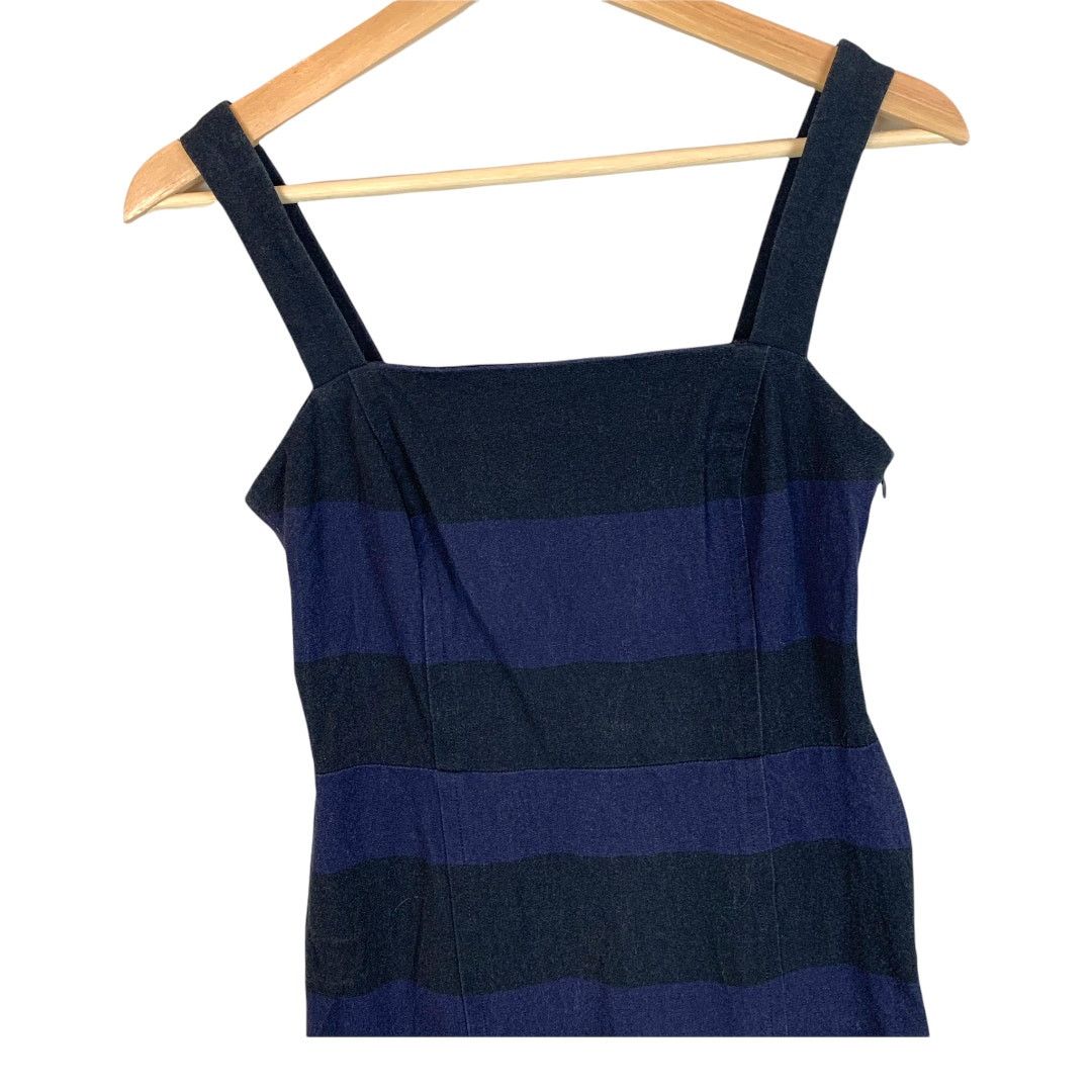 Banana Republic Banana Republic Blue Black Stripe Sheath Dress 2 XS 90s Y2K Size XS / US 0-2 / IT 36-38 - 3 Thumbnail