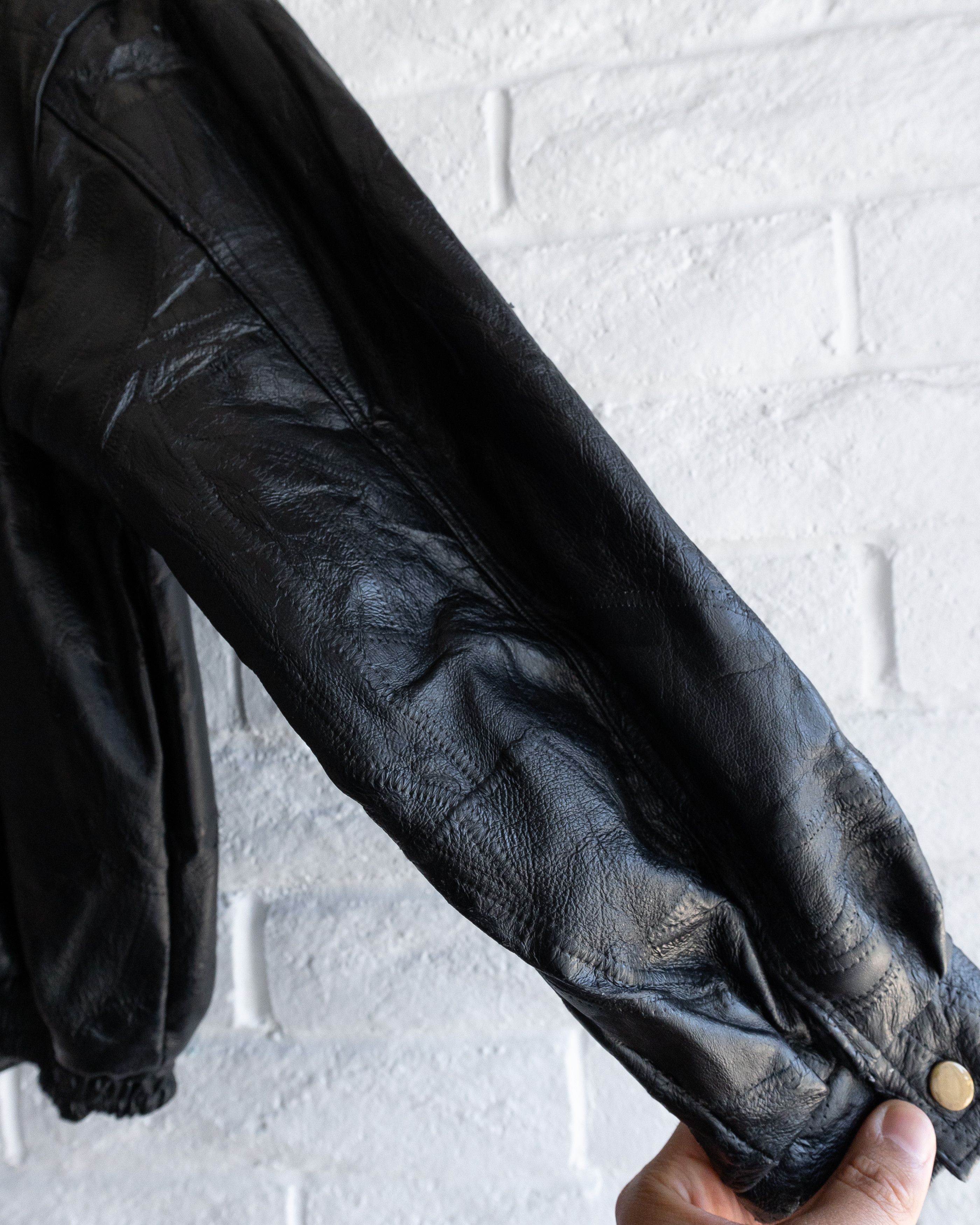 Vintage Vintage 90s Leather Patchwork Bomber Jacket Punk ERD Style Size US L / EU 52-54 / 3 - 5 Thumbnail