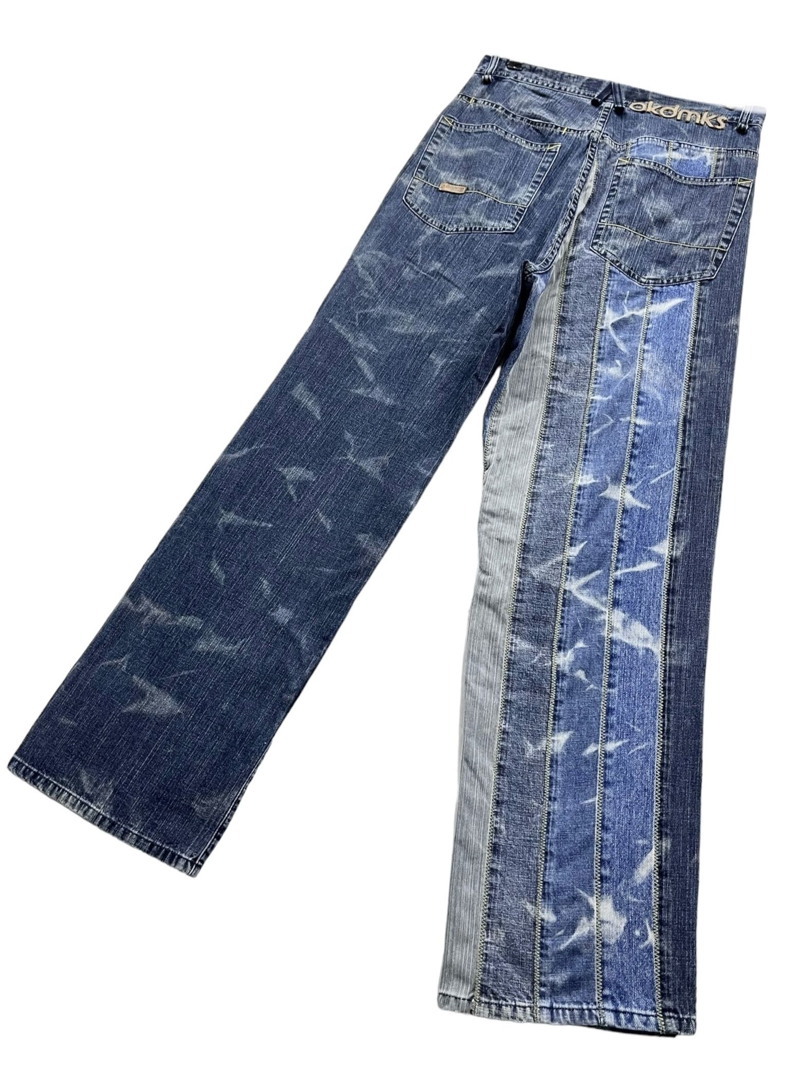 Akademiks 💥Vtg AKADEMIKS Hybrid Spliced Acid Wash Denim Baggy Pants Size US 30 / EU 46 - 5 Thumbnail