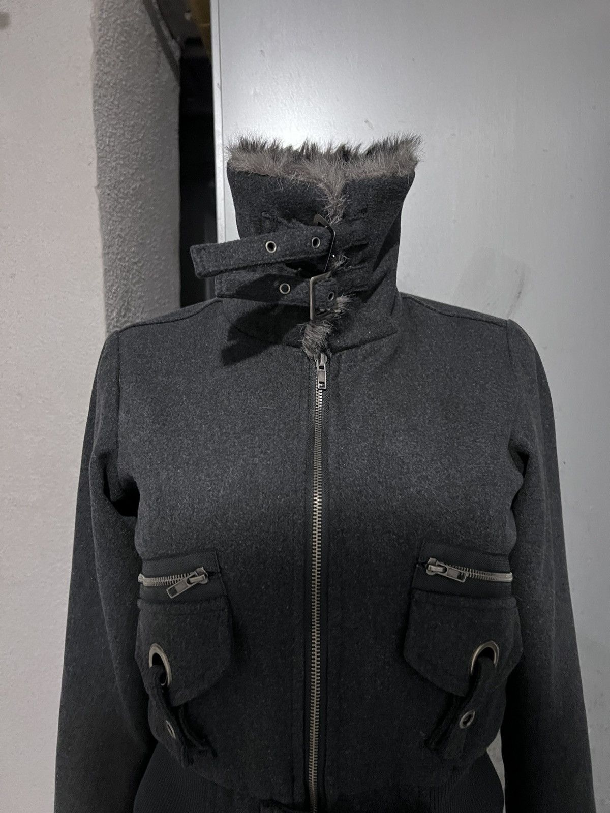 If Six Was Nine Japanese Style Faux Fur High Collar Detailed Jacket Size S / US 4 / IT 40 - 4 Thumbnail