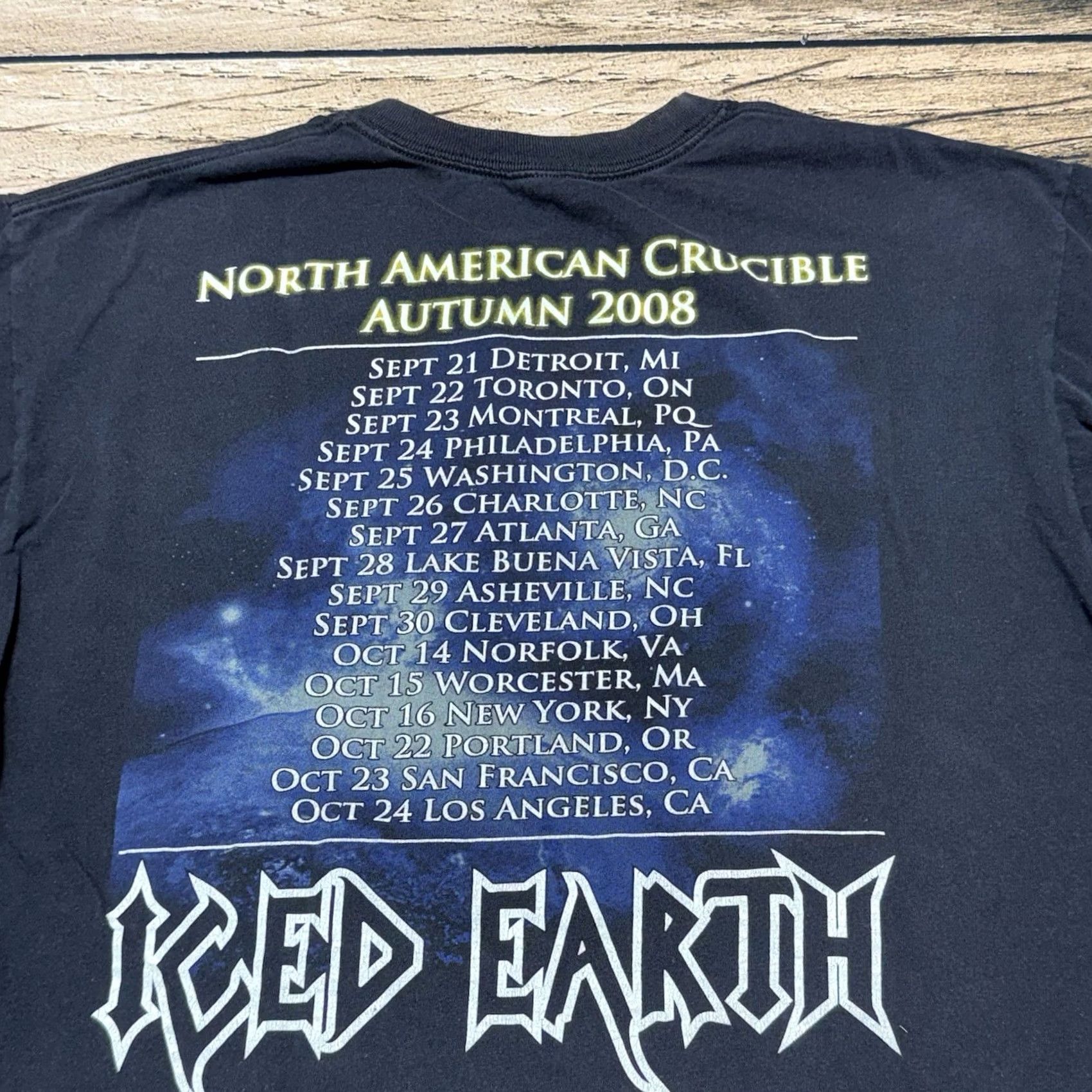 Anvil VINTAGE Anvil Iced Earth T-Shirt Mens XL Black Graphic Print Crew Neck Short Sleeve Band Metal 2008 Concert Double-Sided Logo Size US XL / EU 56 / 4 - 4 Thumbnail