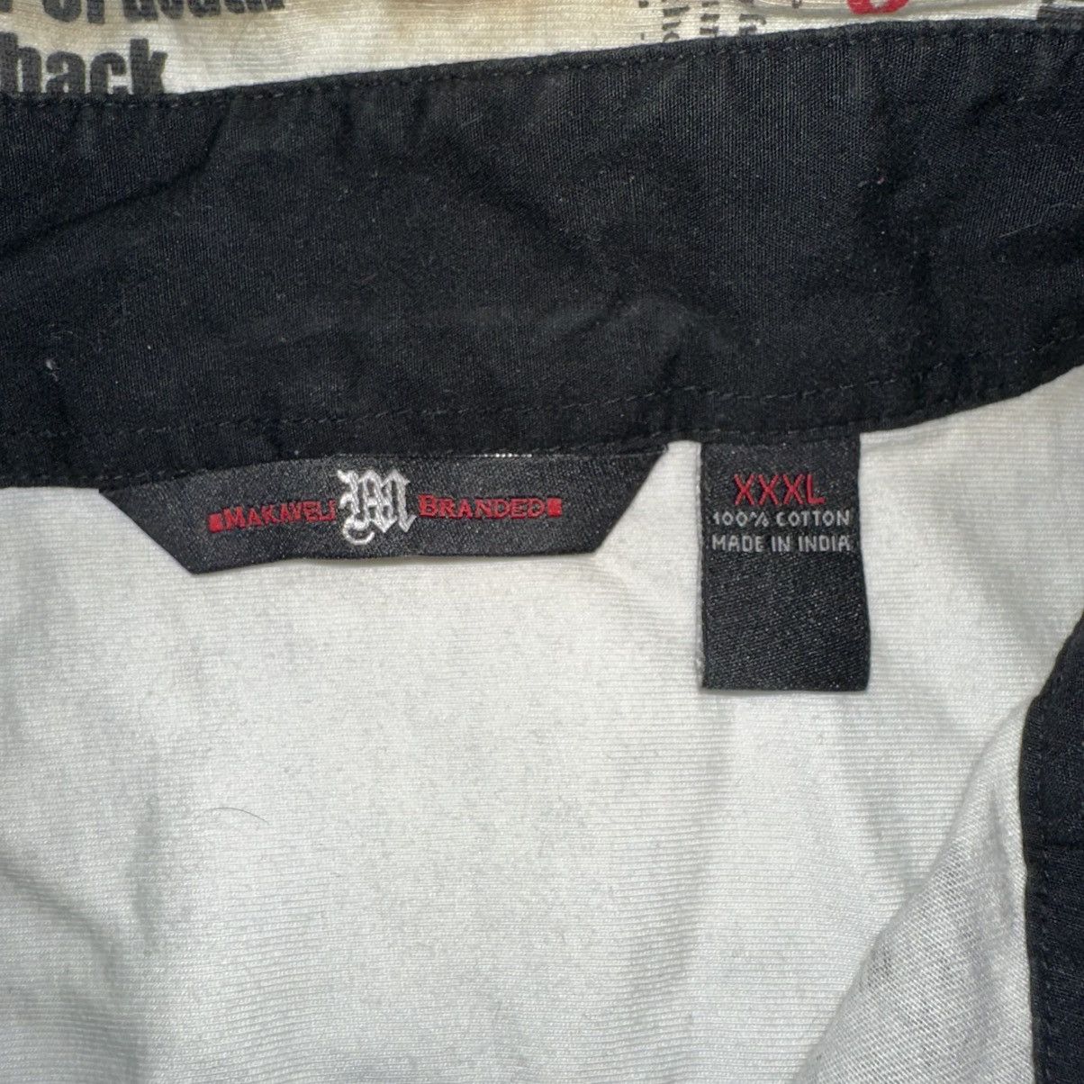 Makaveli MAKAVELI Mens XXXL Tupac Newspaper Print Button Shirt Size US XXL / EU 58 / 5 - 4 Thumbnail
