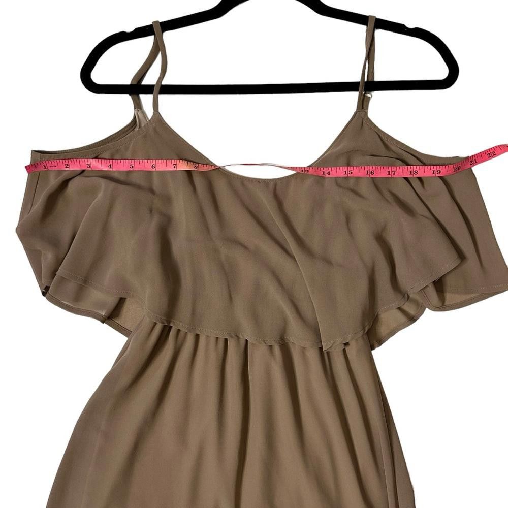 Designer Show Me Your Mumu l Caitlin Ruffle Maxi Dress Dune Chiffon S Size S / US 4 / IT 40 - 4 Thumbnail