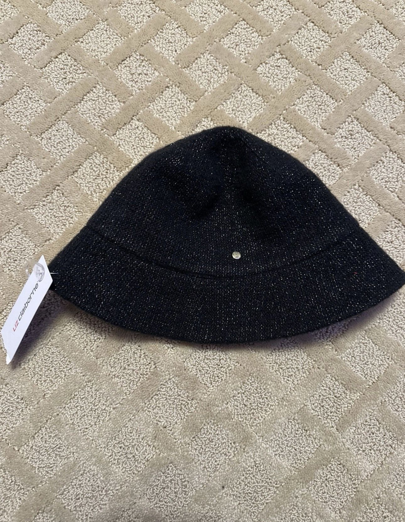 Liz Claiborne JCP Liz Claiborne Silver Black Lurex Bucket Hat Size ONE SIZE - 1 Thumbnail