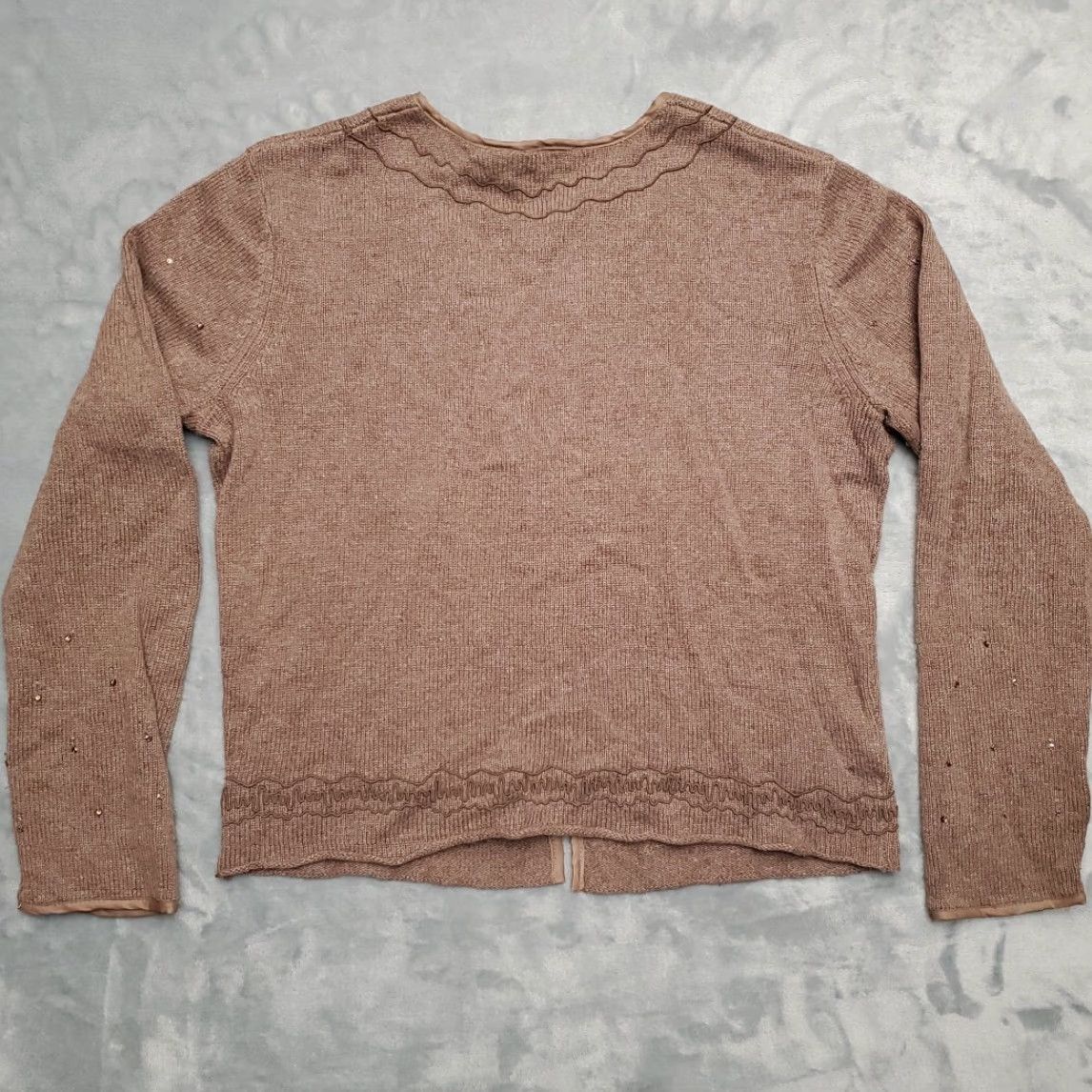 Vintage VINTAGE Putumayo Sweater Womens M Brown Silk Blend Cropped Embroidered Cardigan Size M / US 6-8 / IT 42-44 - 5 Thumbnail