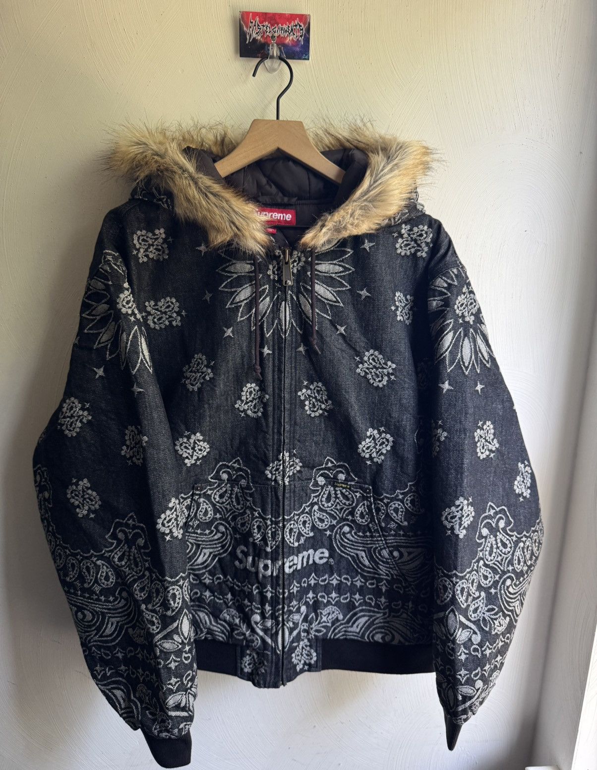 Supreme Supreme Bandana Jacquard Denim Hooded Work Jacket | Grailed