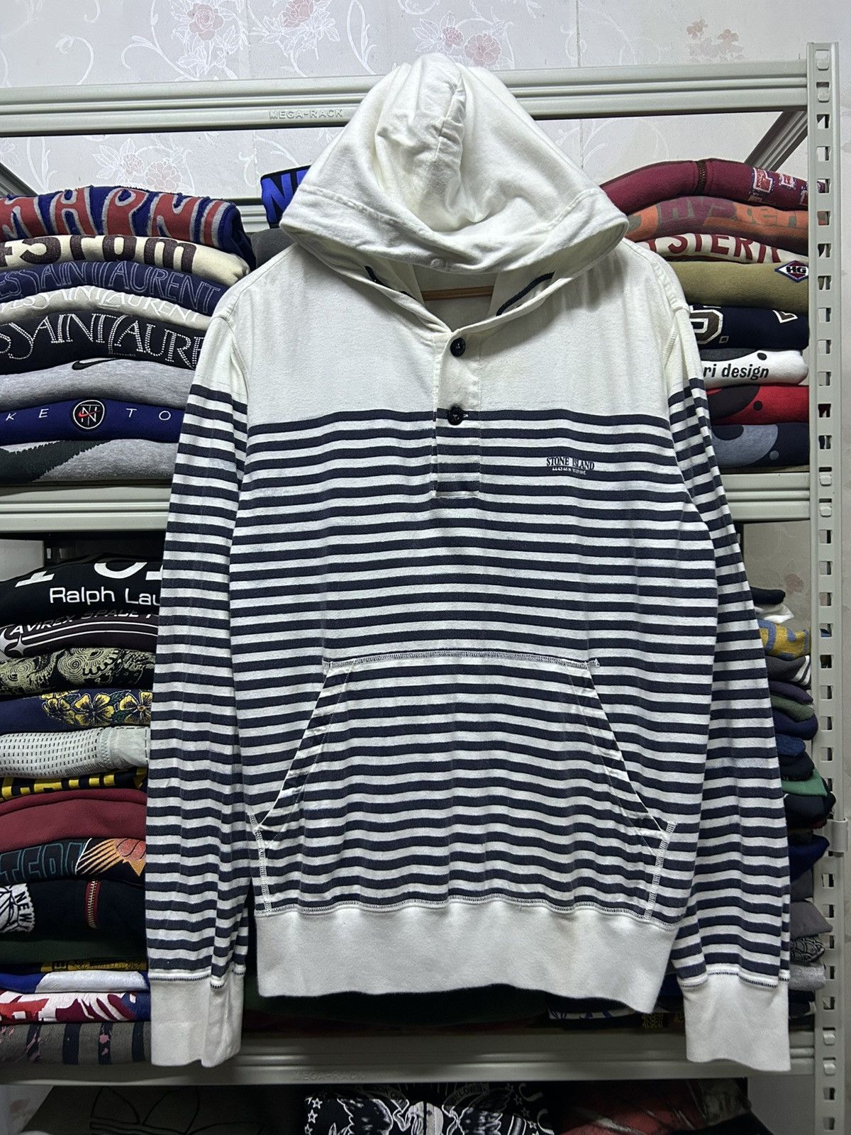 Stone Island vintage striped stone island hoodie Size US L / EU 52-54 / 3 - 2 Thumbnail