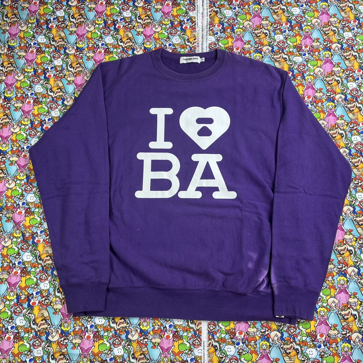 Bape BAPE Vintage "I Love Bape" Crewneck Size XL Size US XL / EU 56 / 4 - 1 Thumbnail